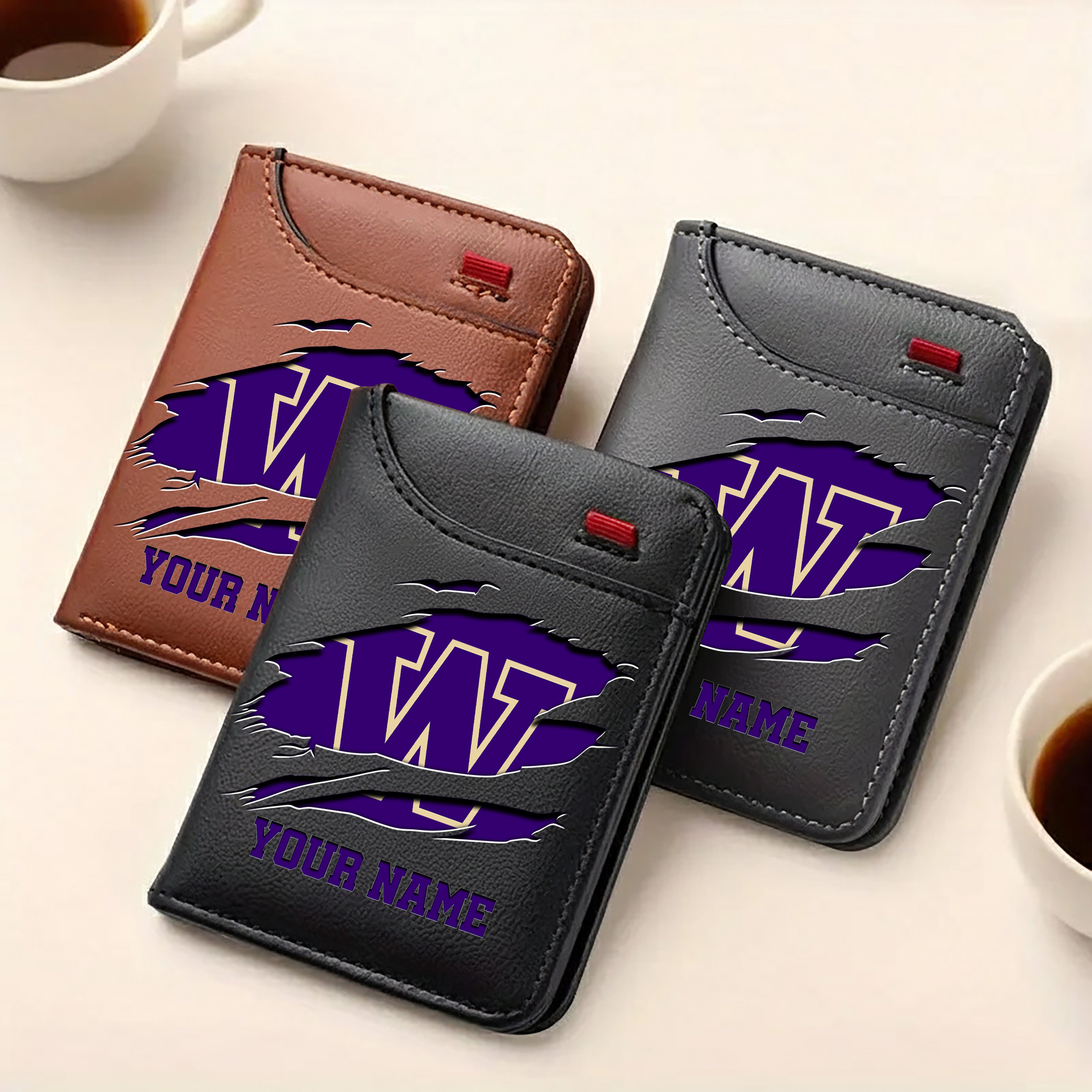 Alternative view of Washington Huskies Men Wallet Custom Your Name, Football Team Men Wallet For Fans, Gifts For Football Lovers EHIVM-09253657A