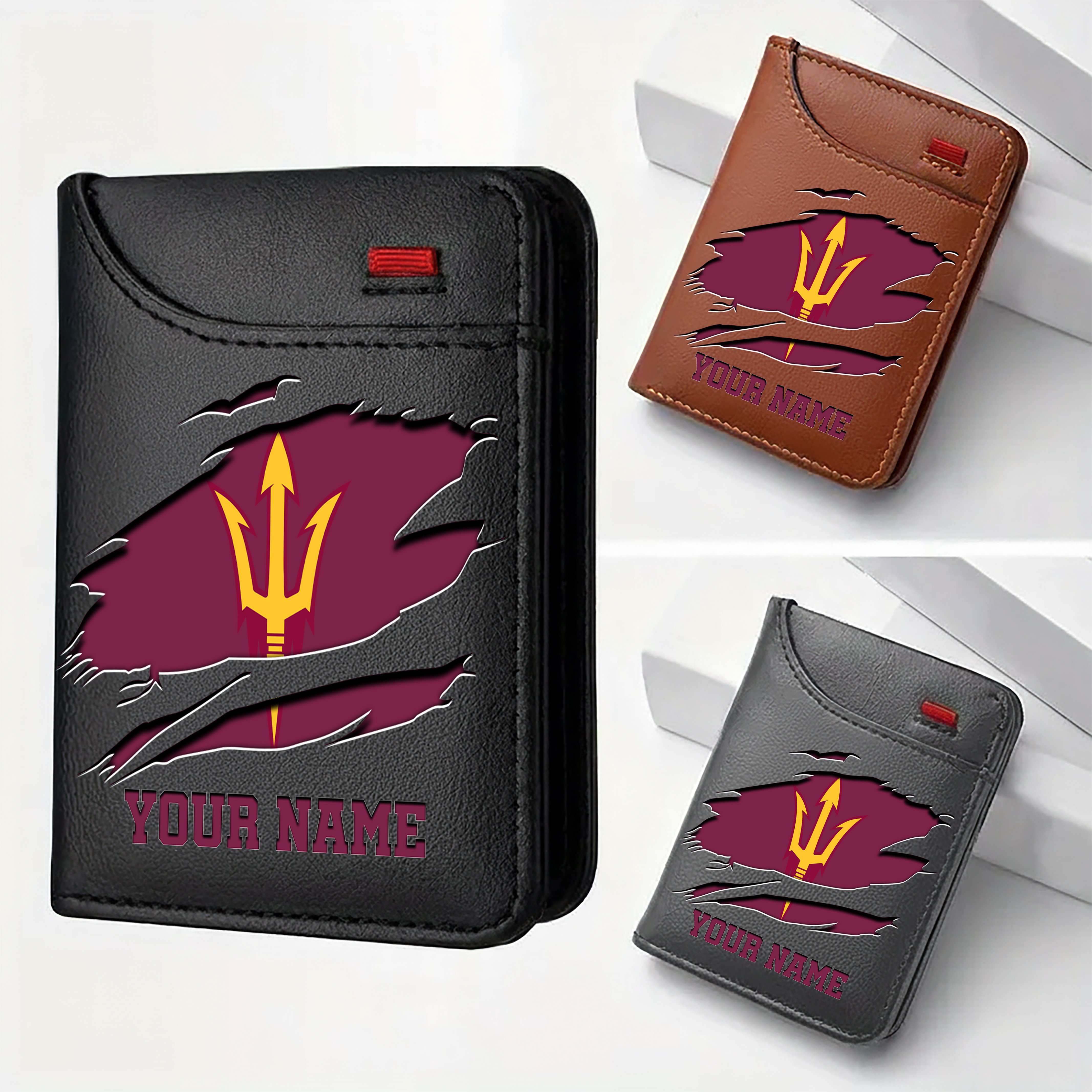 Arizona State Sun Devils Men Wallet Custom Your Name, Football Team Men Wallet For Fans, Gifts For Football Lovers EHIVM-09253657A
