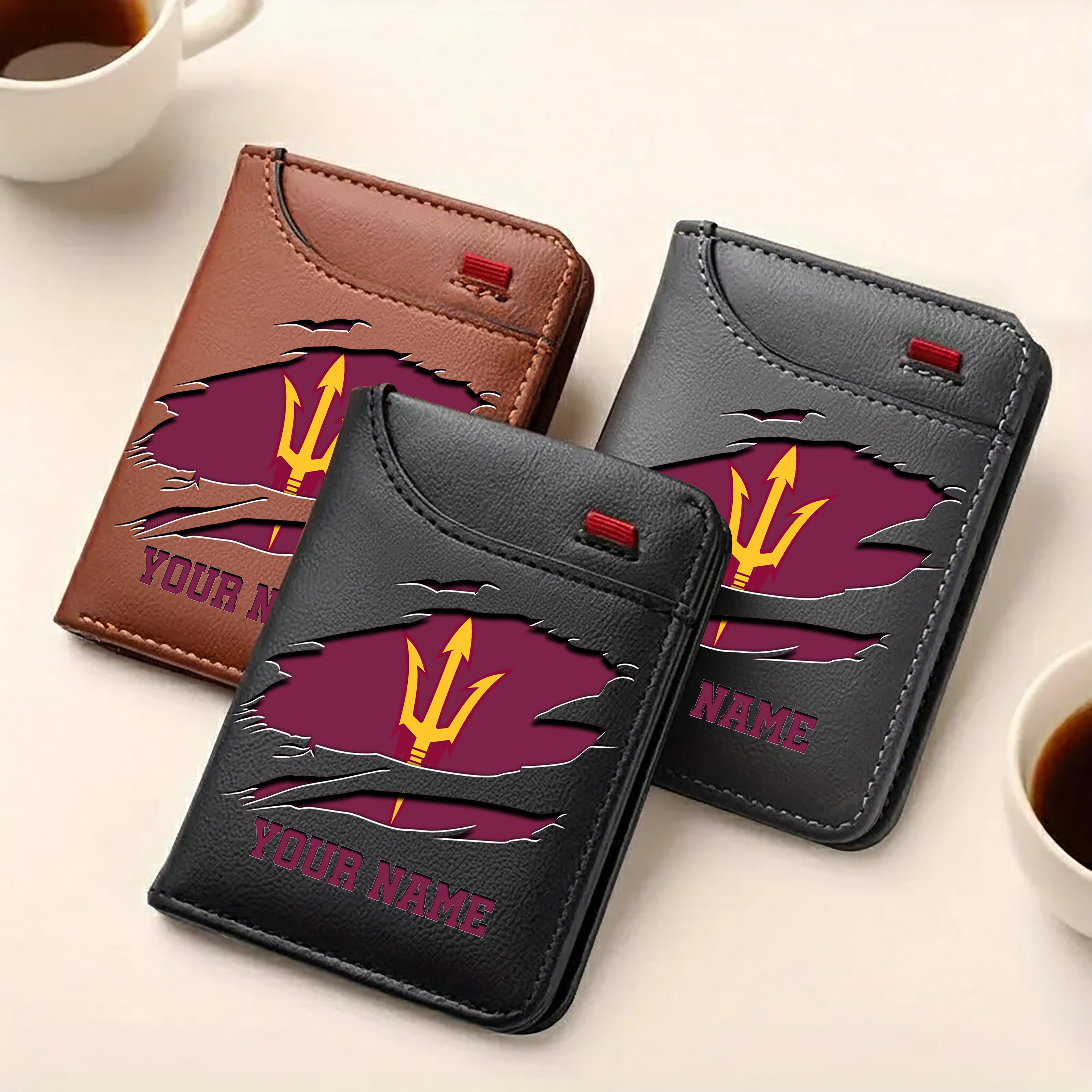 Alternative view of Arizona State Sun Devils Men Wallet Custom Your Name, Football Team Men Wallet For Fans, Gifts For Football Lovers EHIVM-09253657A