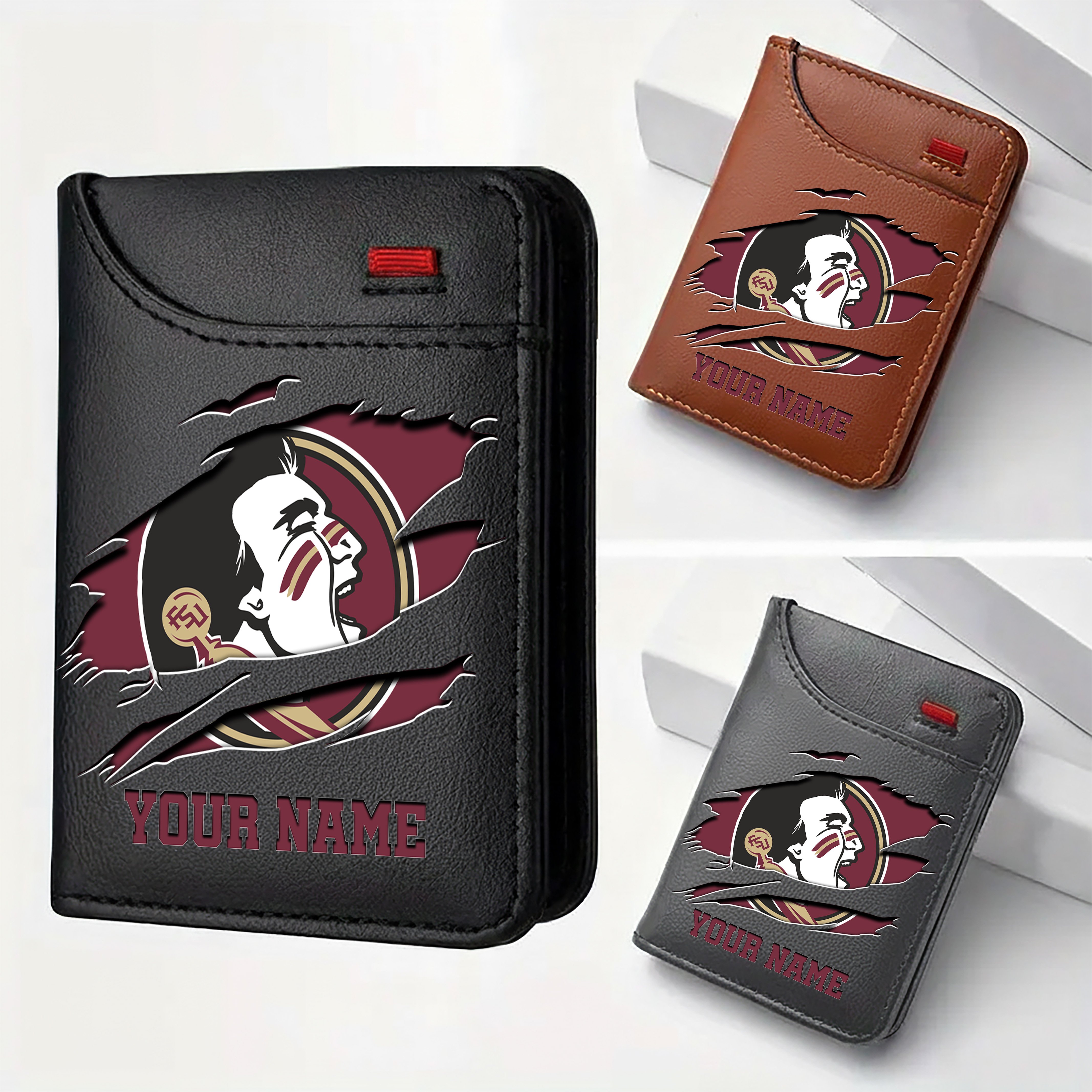 Florida State Seminoles Men Wallet Custom Your Name, Football Team Men Wallet For Fans, Gifts For Football Lovers EHIVM-09253657A