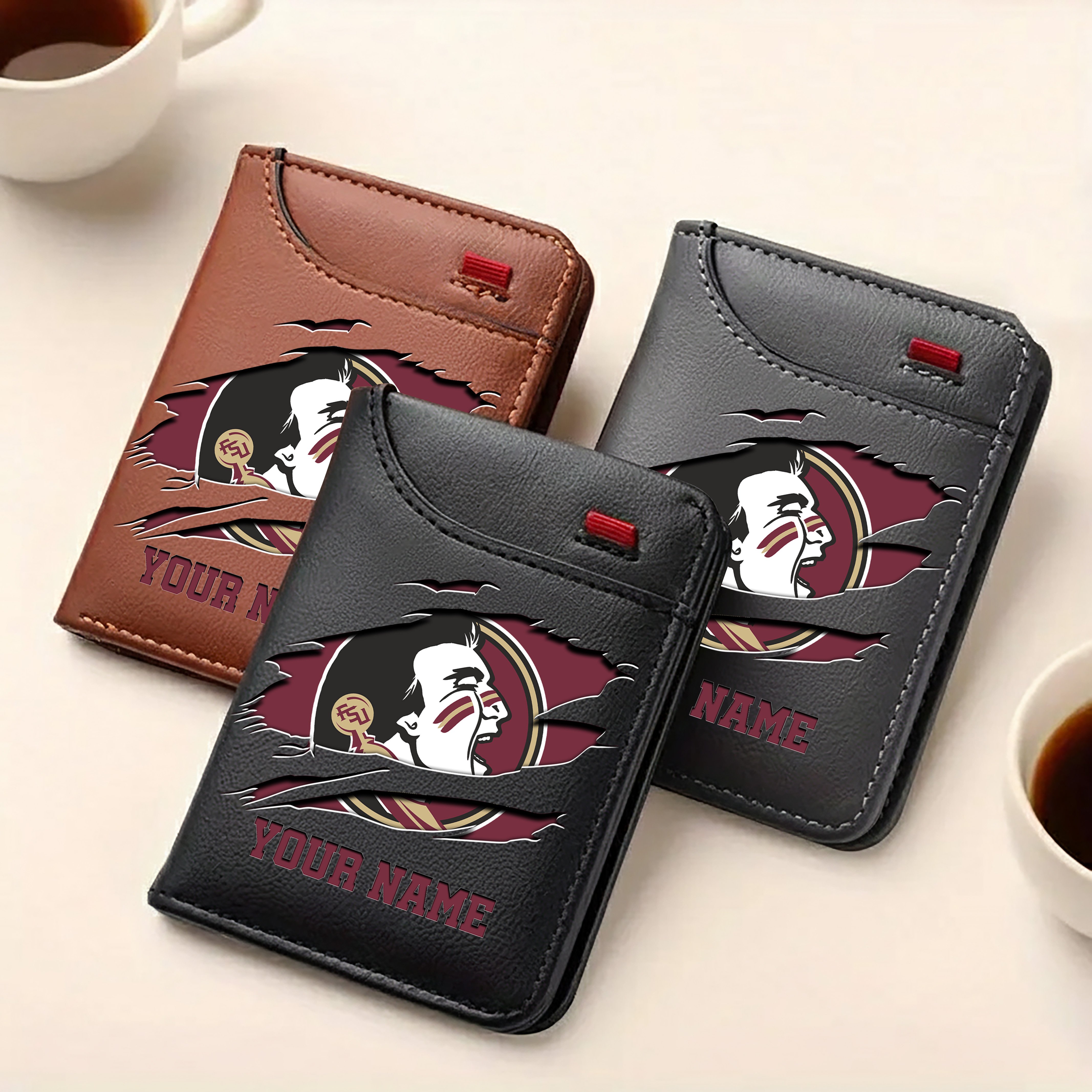 Alternative view of Florida State Seminoles Men Wallet Custom Your Name, Football Team Men Wallet For Fans, Gifts For Football Lovers EHIVM-09253657A