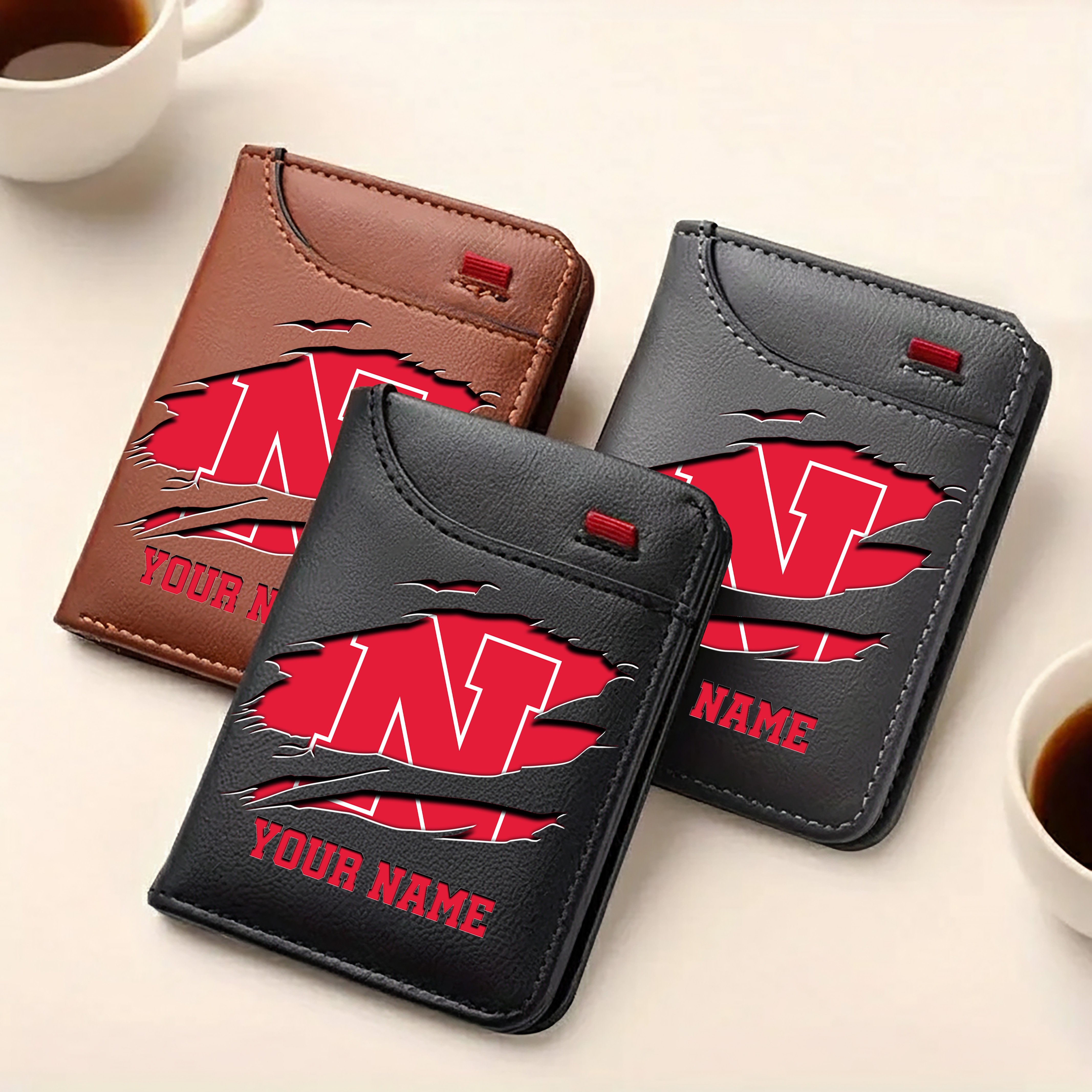 Alternative view of Nebraska Cornhuskers Men Wallet Custom Your Name, Football Team Men Wallet For Fans, Gifts For Football Lovers EHIVM-09253657A