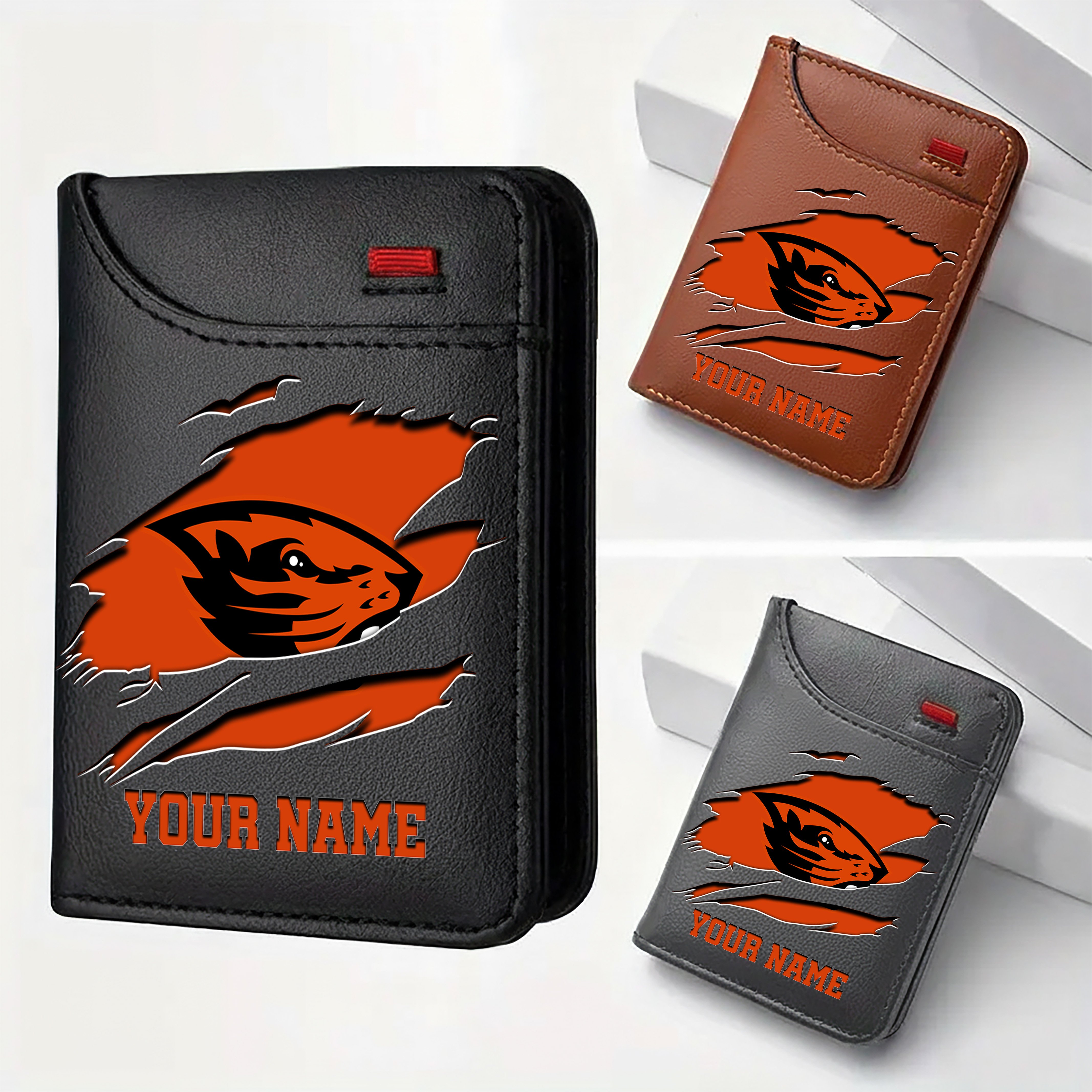 Oregon State Beavers Men Wallet Custom Your Name, Football Team Men Wallet For Fans, Gifts For Football Lovers EHIVM-09253657A