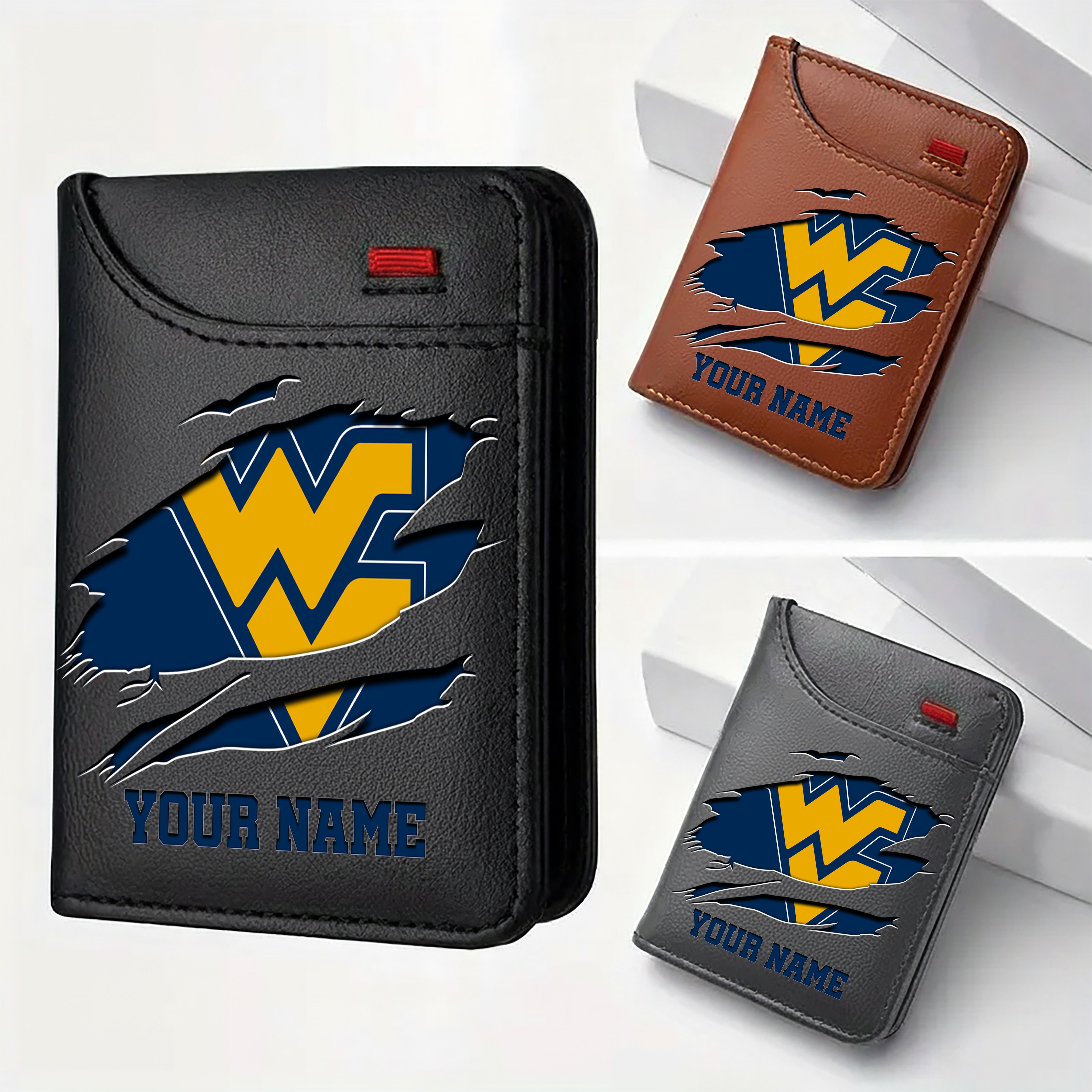 West Virginia Mountaineers Men Wallet Custom Your Name, Football Team Men Wallet For Fans, Gifts For Football Lovers EHIVM-09253657A