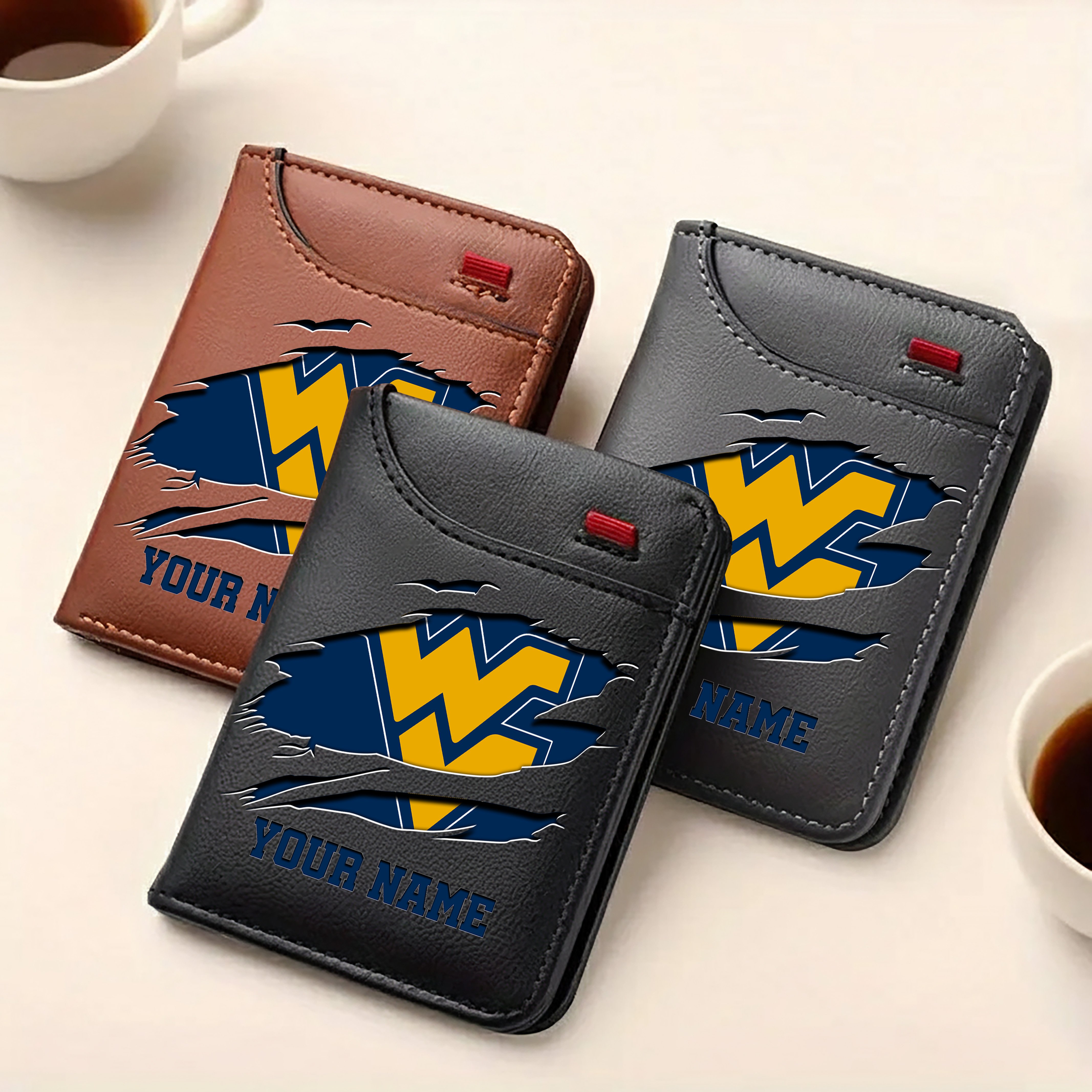 Alternative view of West Virginia Mountaineers Men Wallet Custom Your Name, Football Team Men Wallet For Fans, Gifts For Football Lovers EHIVM-09253657A