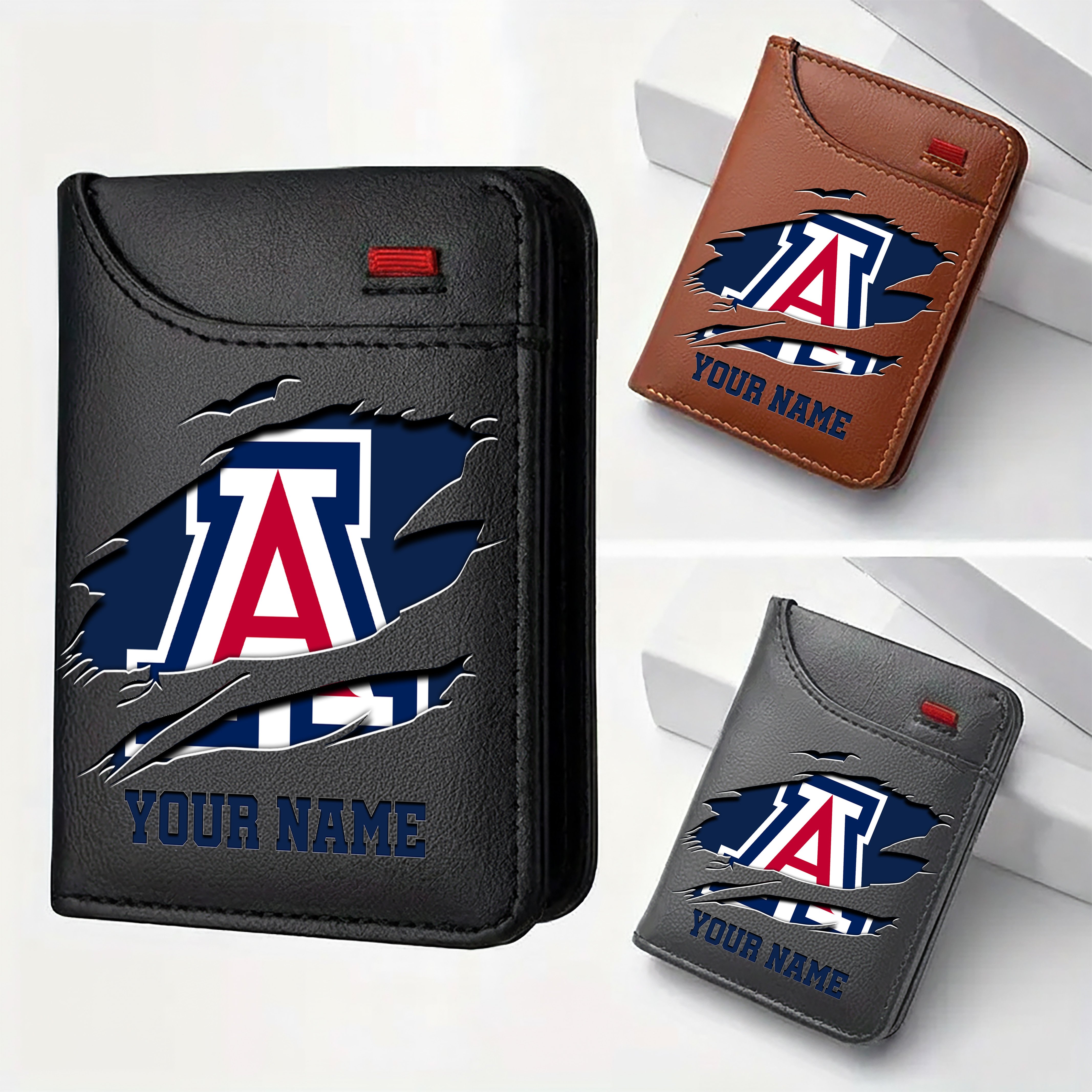 Arizona Wildcats Men Wallet Custom Your Name, Football Team Men Wallet For Fans, Gifts For Football Lovers EHIVM-09253657A