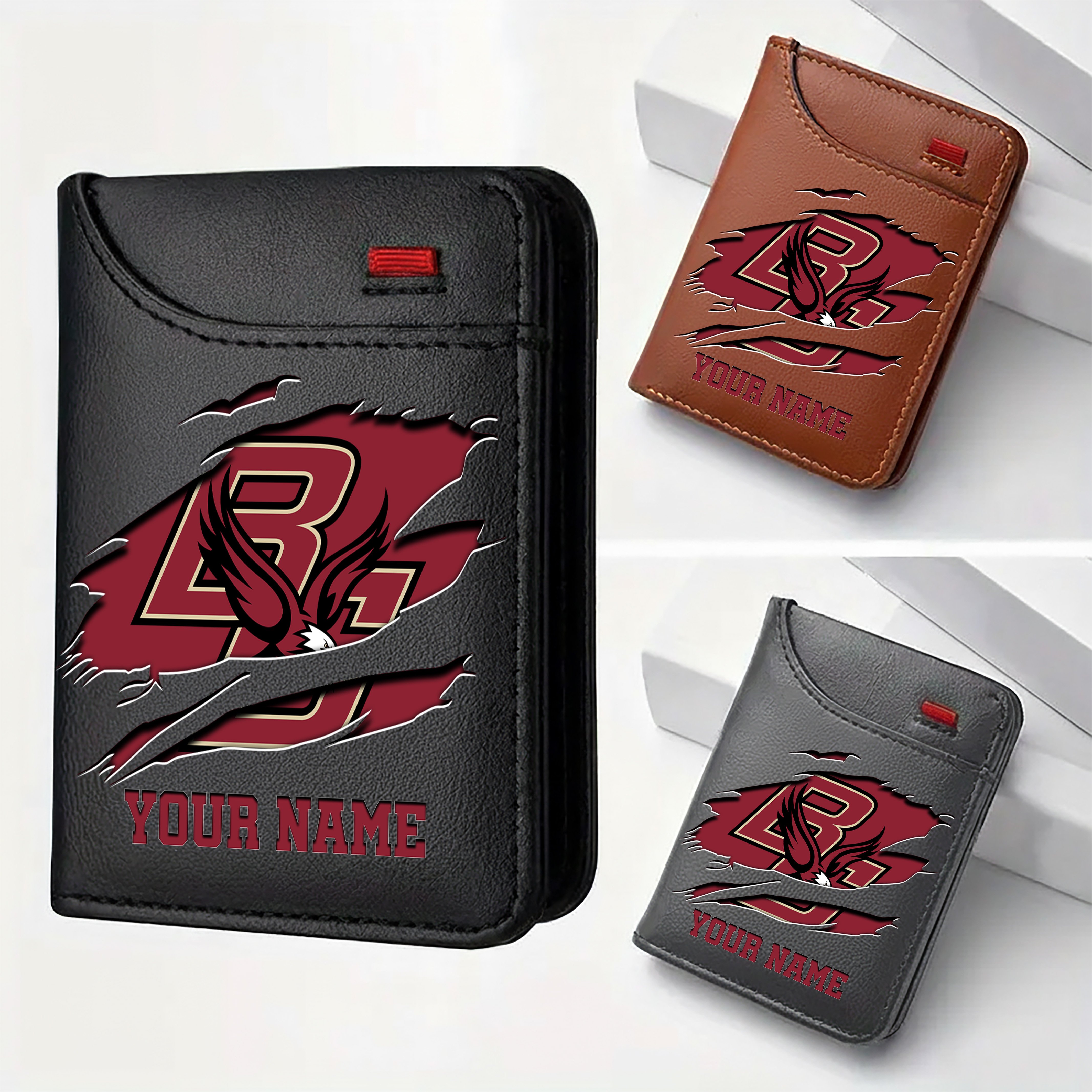 Boston College Eagles Men Wallet Custom Your Name, Football Team Men Wallet For Fans, Gifts For Football Lovers EHIVM-09253657A