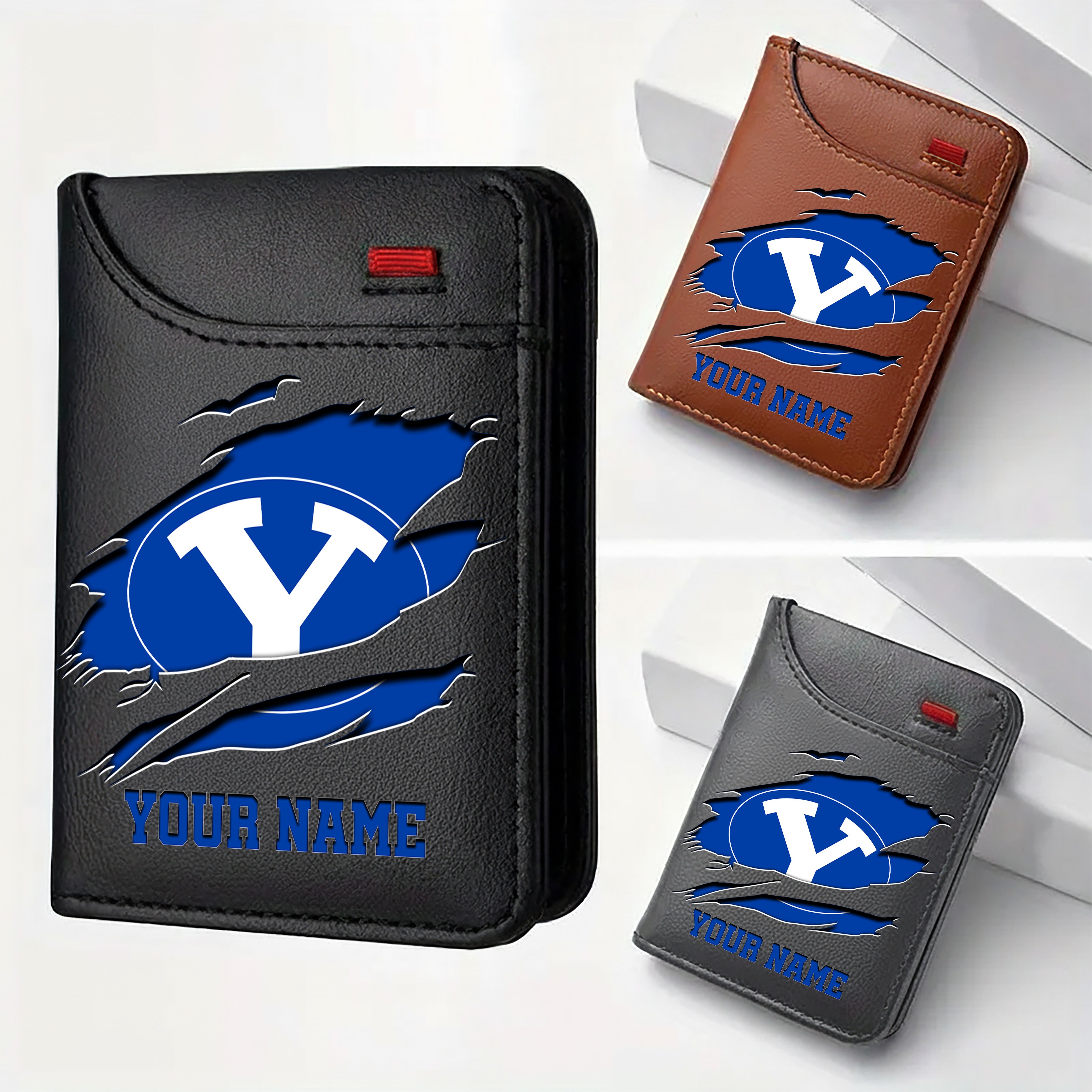 BYU Cougars Men Wallet Custom Your Name, Football Team Men Wallet For Fans, Gifts For Football Lovers EHIVM-09253657A