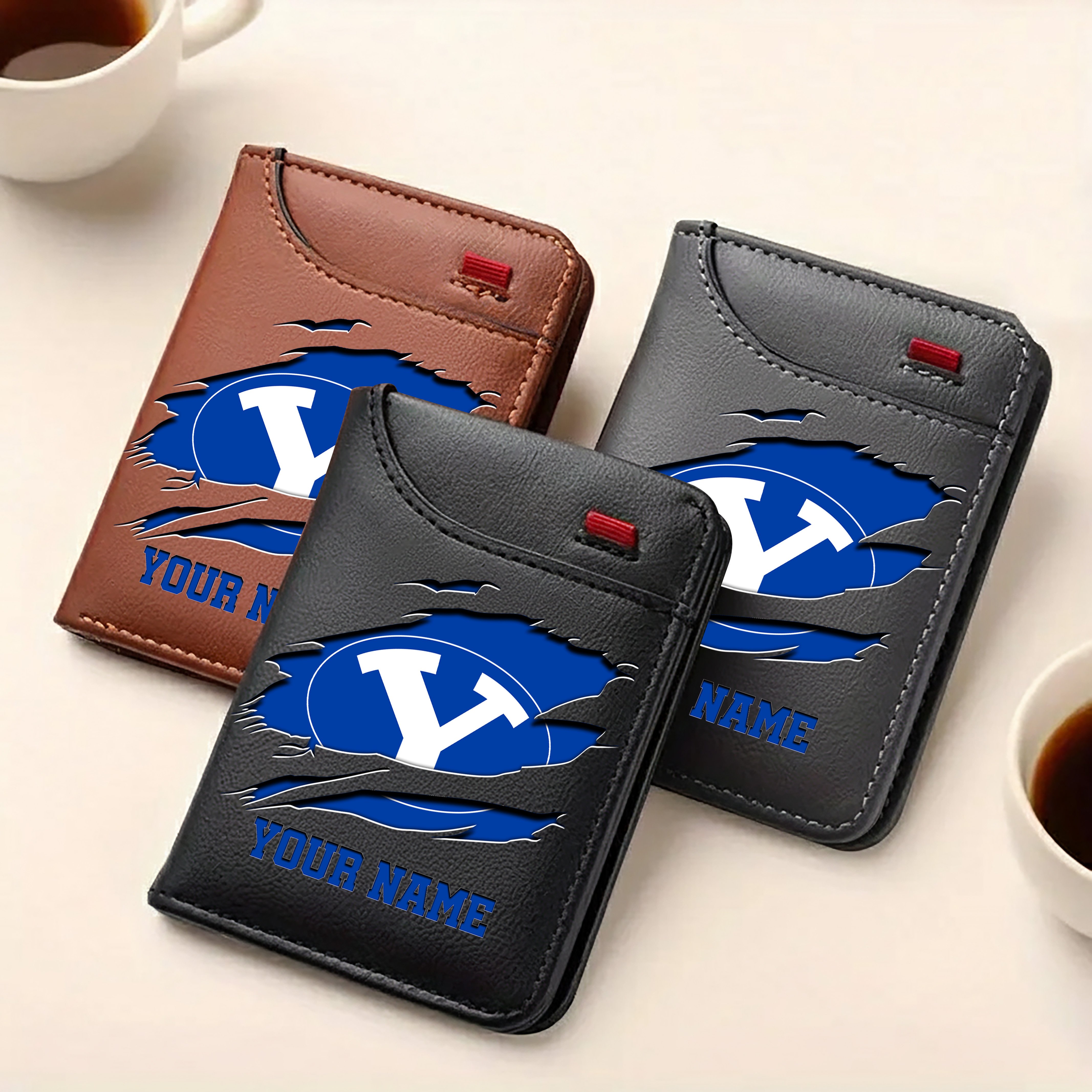 Alternative view of BYU Cougars Men Wallet Custom Your Name, Football Team Men Wallet For Fans, Gifts For Football Lovers EHIVM-09253657A