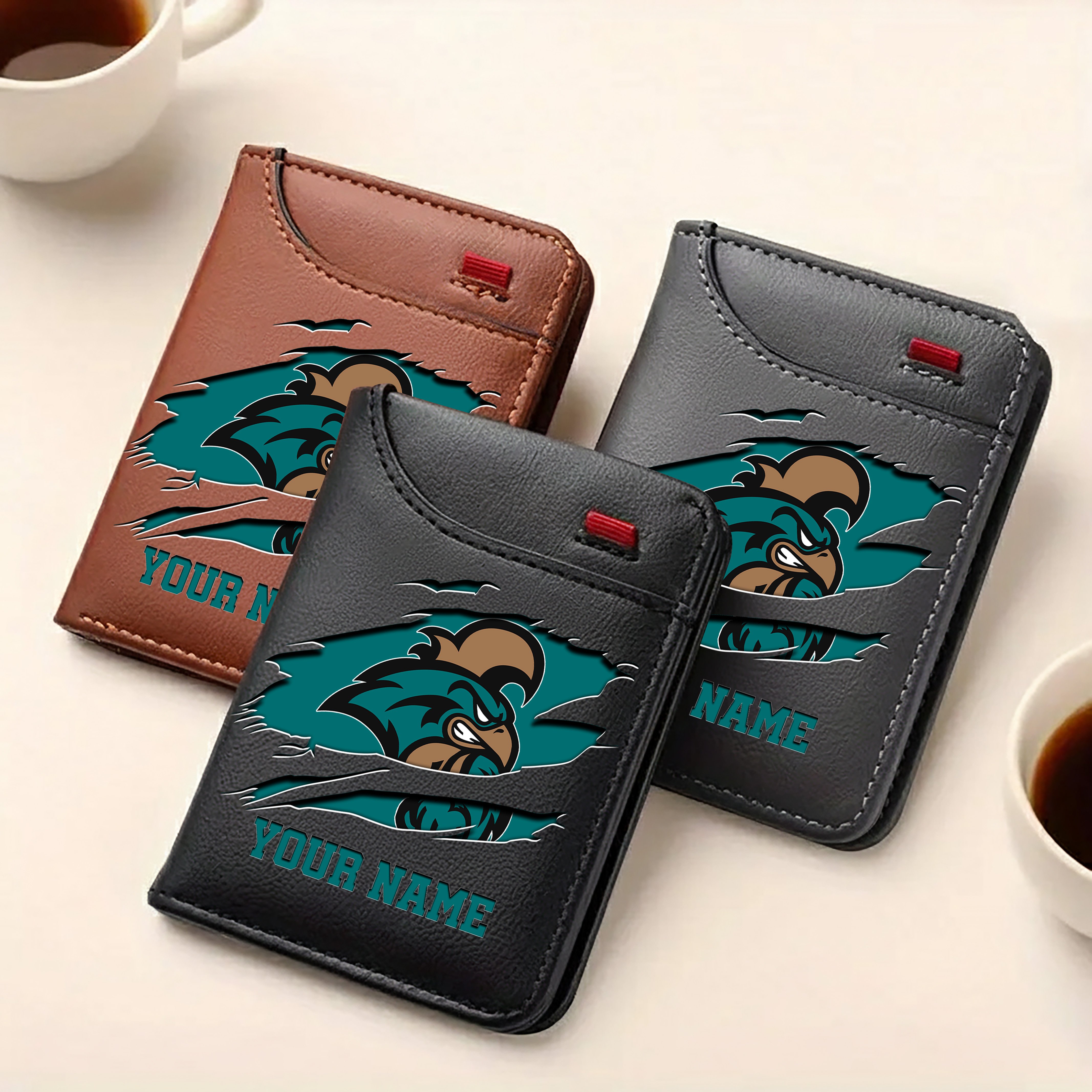 Alternative view of Coastal Carolina Chanticleers Men Wallet Custom Your Name, Football Team Men Wallet For Fans, Gifts For Football Lovers EHIVM-09253657A