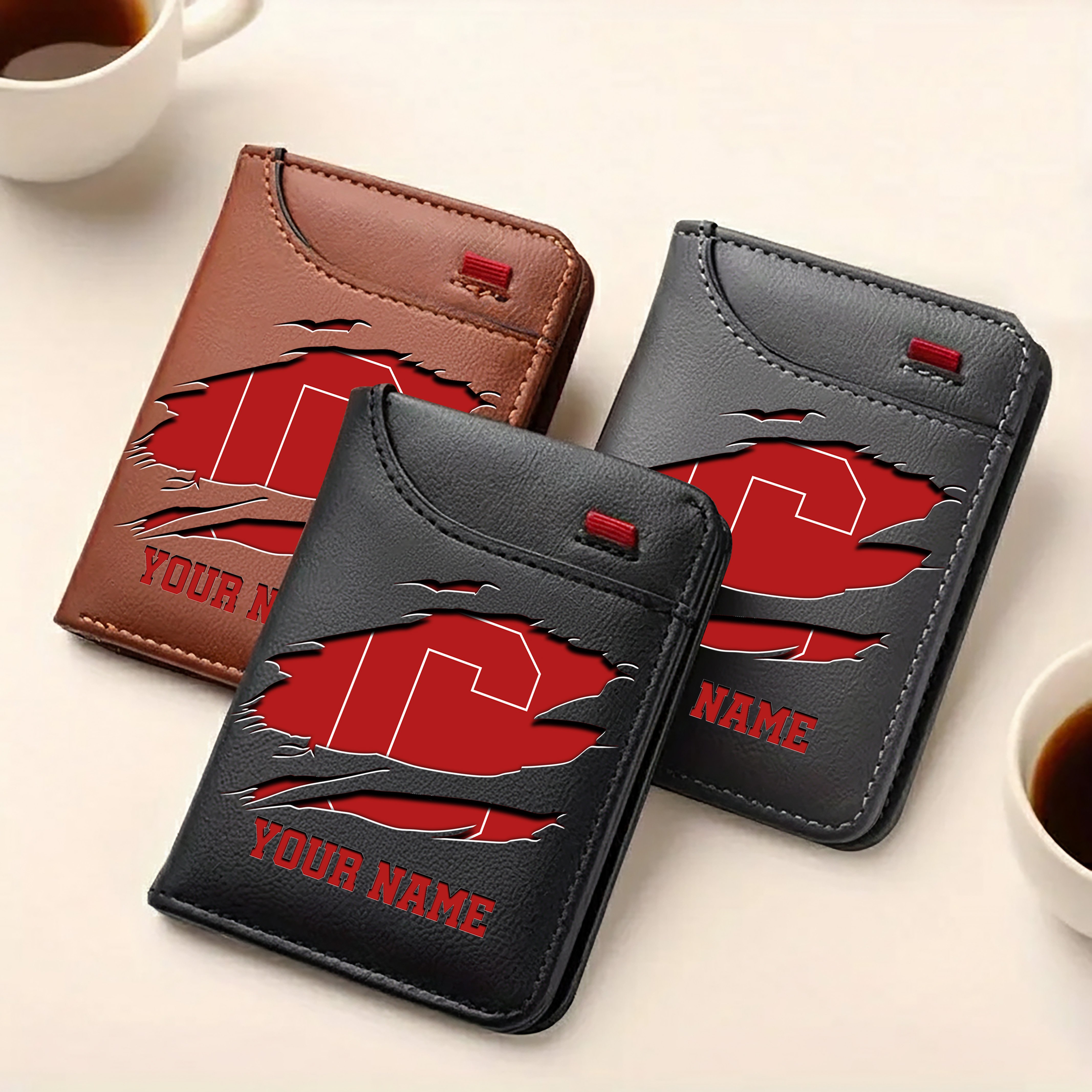 Alternative view of Cornell Big Red Men Wallet Custom Your Name, Football Team Men Wallet For Fans, Gifts For Football Lovers EHIVM-09253657A