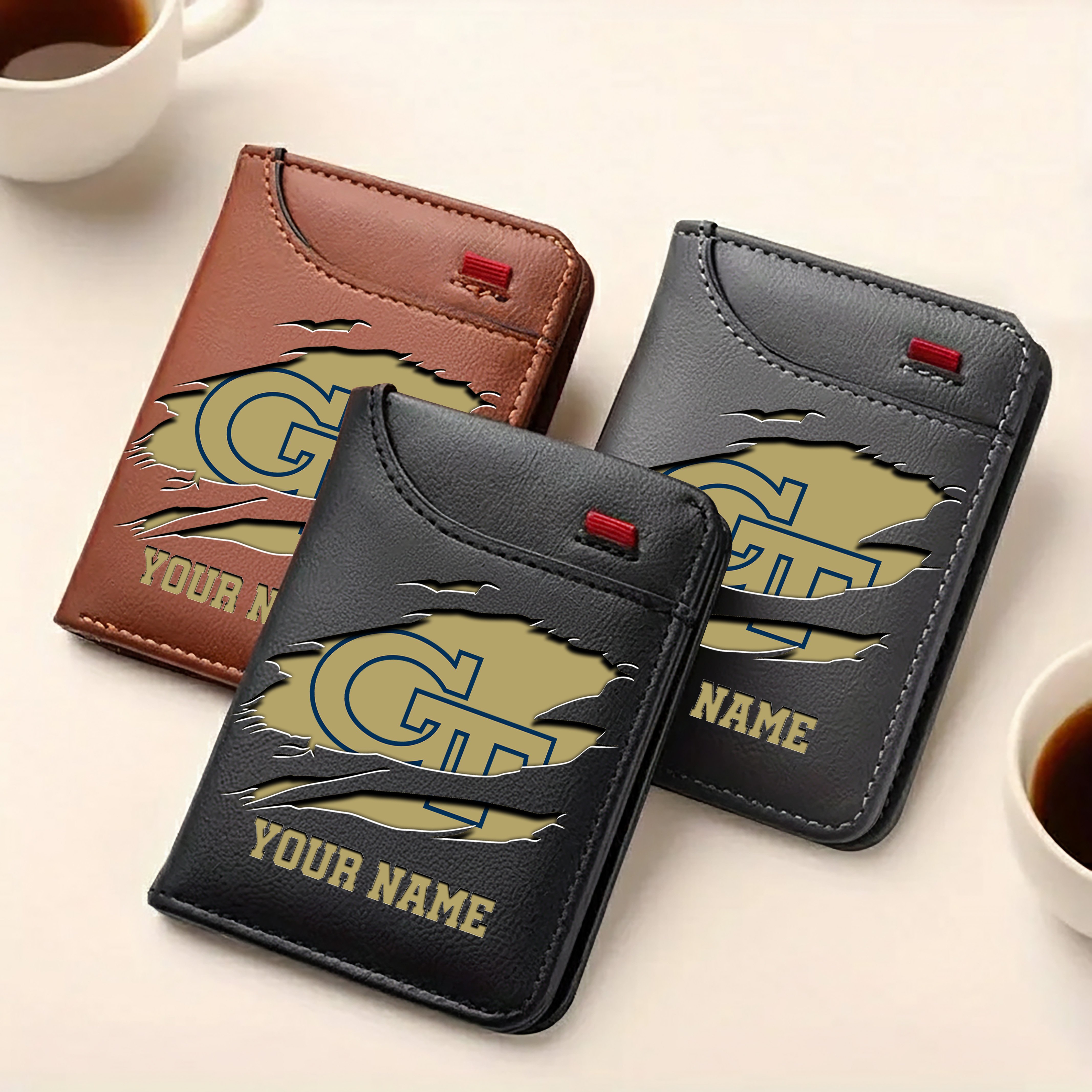 Alternative view of Georgia Tech Yellow Jackets Men Wallet Custom Your Name, Football Team Men Wallet For Fans, Gifts For Football Lovers EHIVM-09253657A