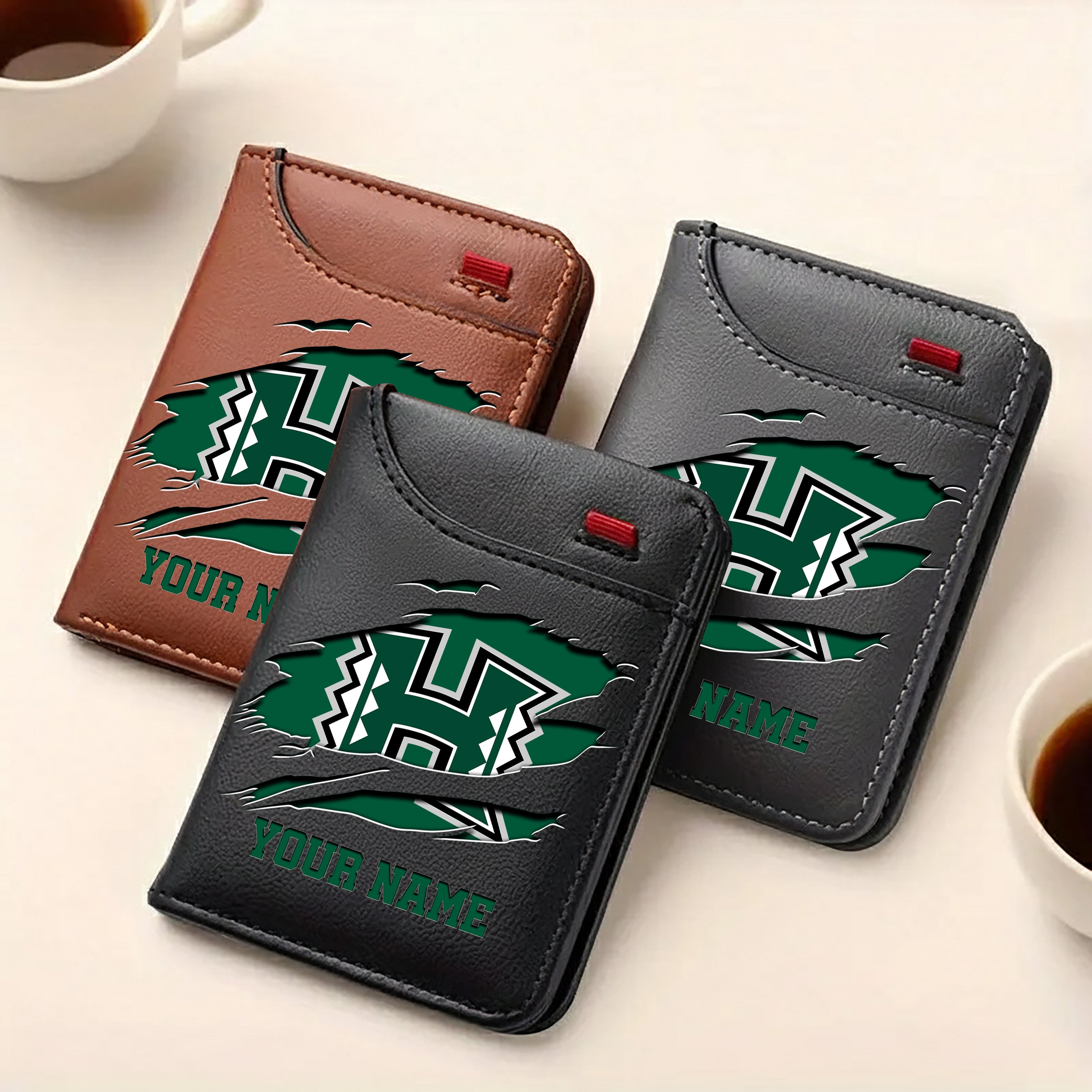 Alternative view of Hawaii Rainbow Warriors Men Wallet Custom Your Name, Football Team Men Wallet For Fans, Gifts For Football Lovers EHIVM-09253657A