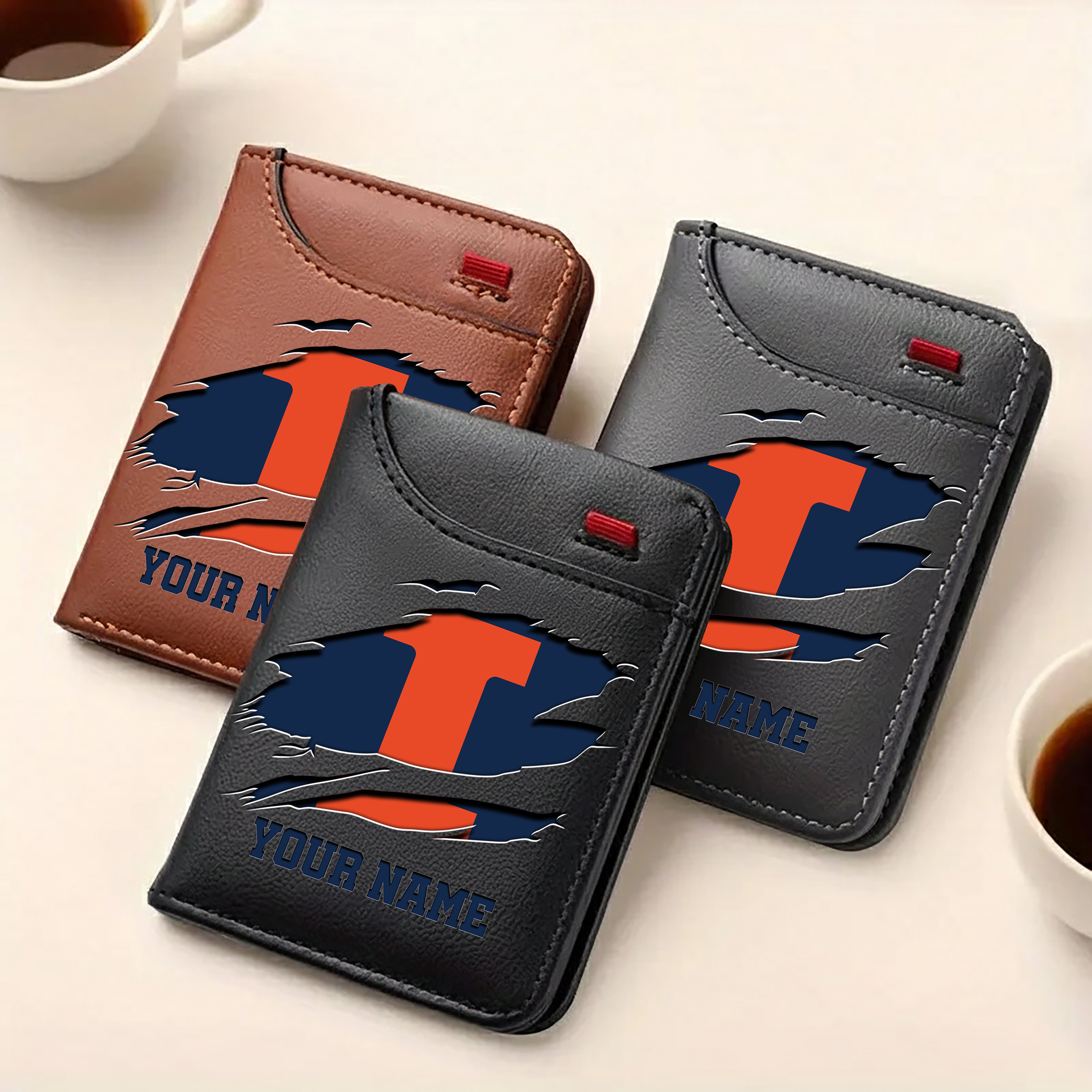 Alternative view of Illinois Fighting Illini Men Wallet Custom Your Name, Football Team Men Wallet For Fans, Gifts For Football Lovers EHIVM-09253657A