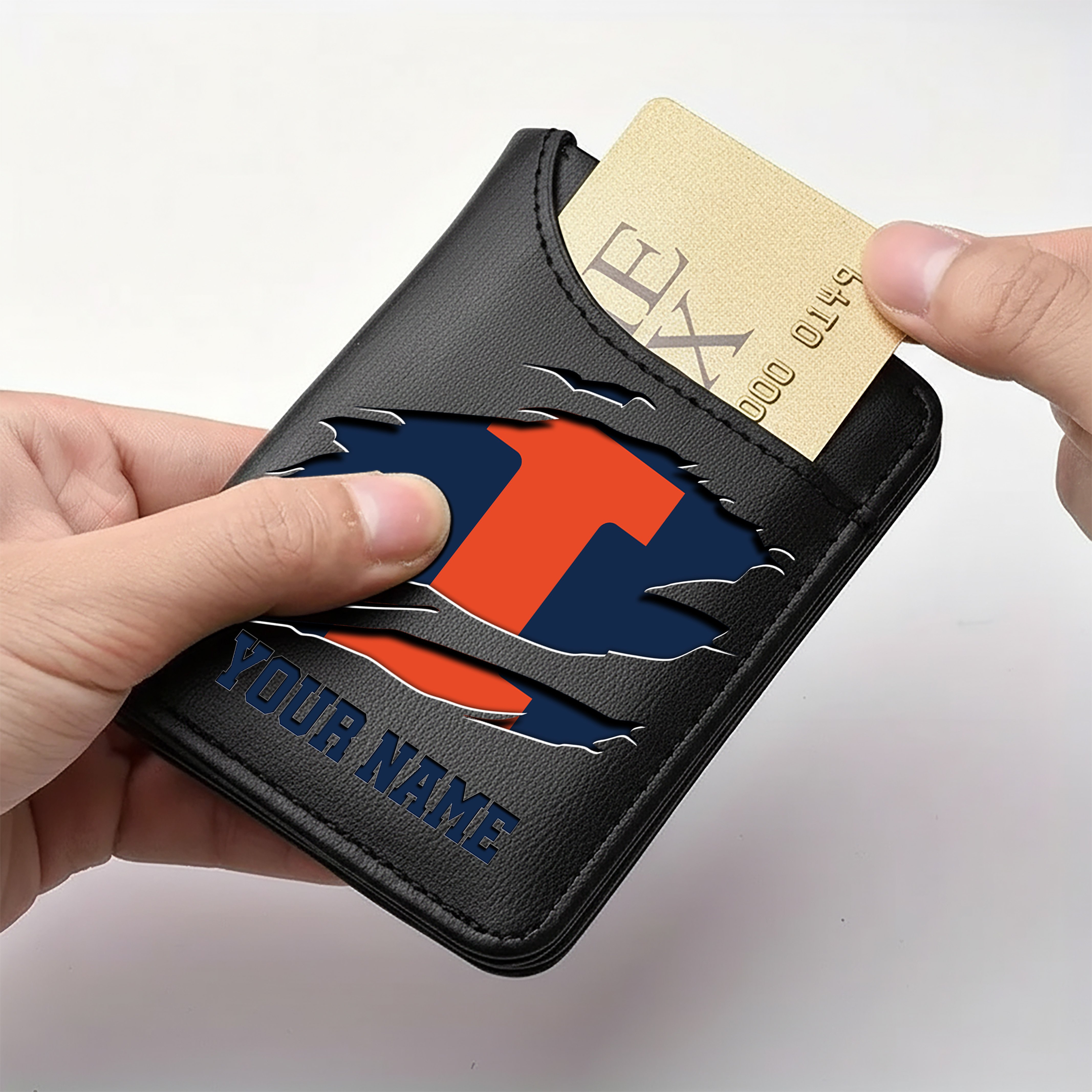 Illinois Fighting Illini Men Wallet Custom Your Name, Football Team Men Wallet For Fans, Gifts For Football Lovers EHIVM-09253657A - Image 3
