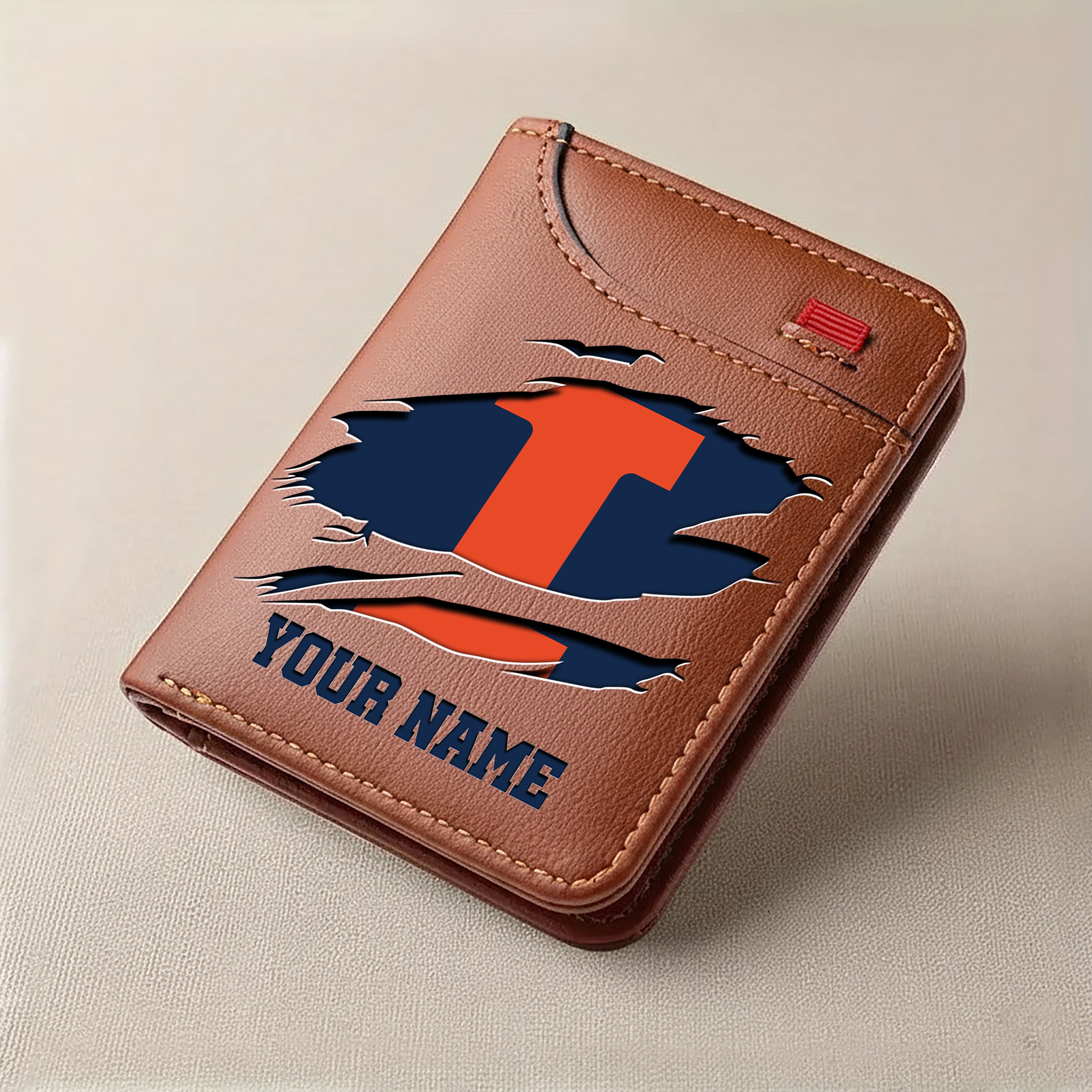 Illinois Fighting Illini Men Wallet Custom Your Name, Football Team Men Wallet For Fans, Gifts For Football Lovers EHIVM-09253657A - Image 4
