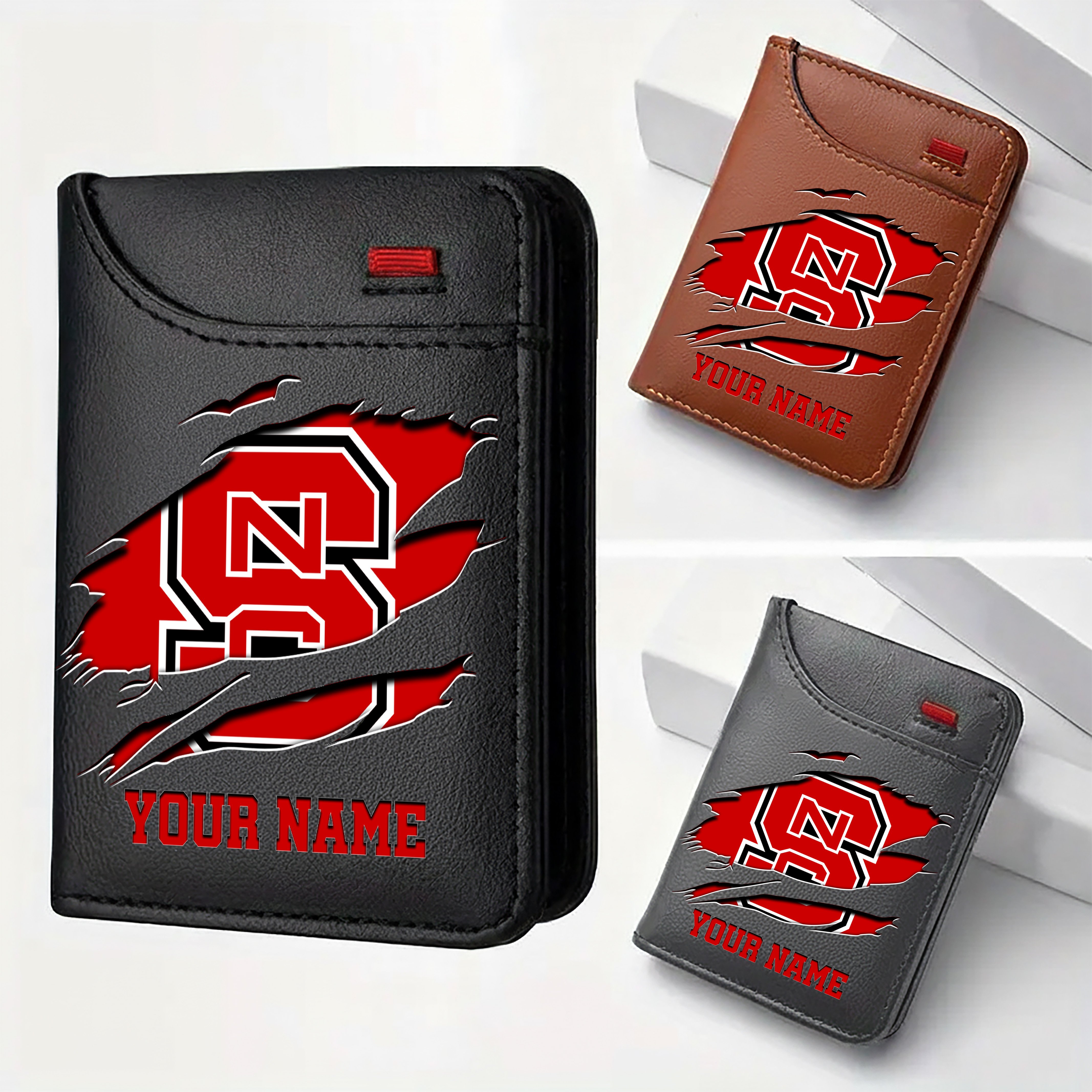 NC State Wolfpack Men Wallet Custom Your Name, Football Team Men Wallet For Fans, Gifts For Football Lovers EHIVM-09253657A