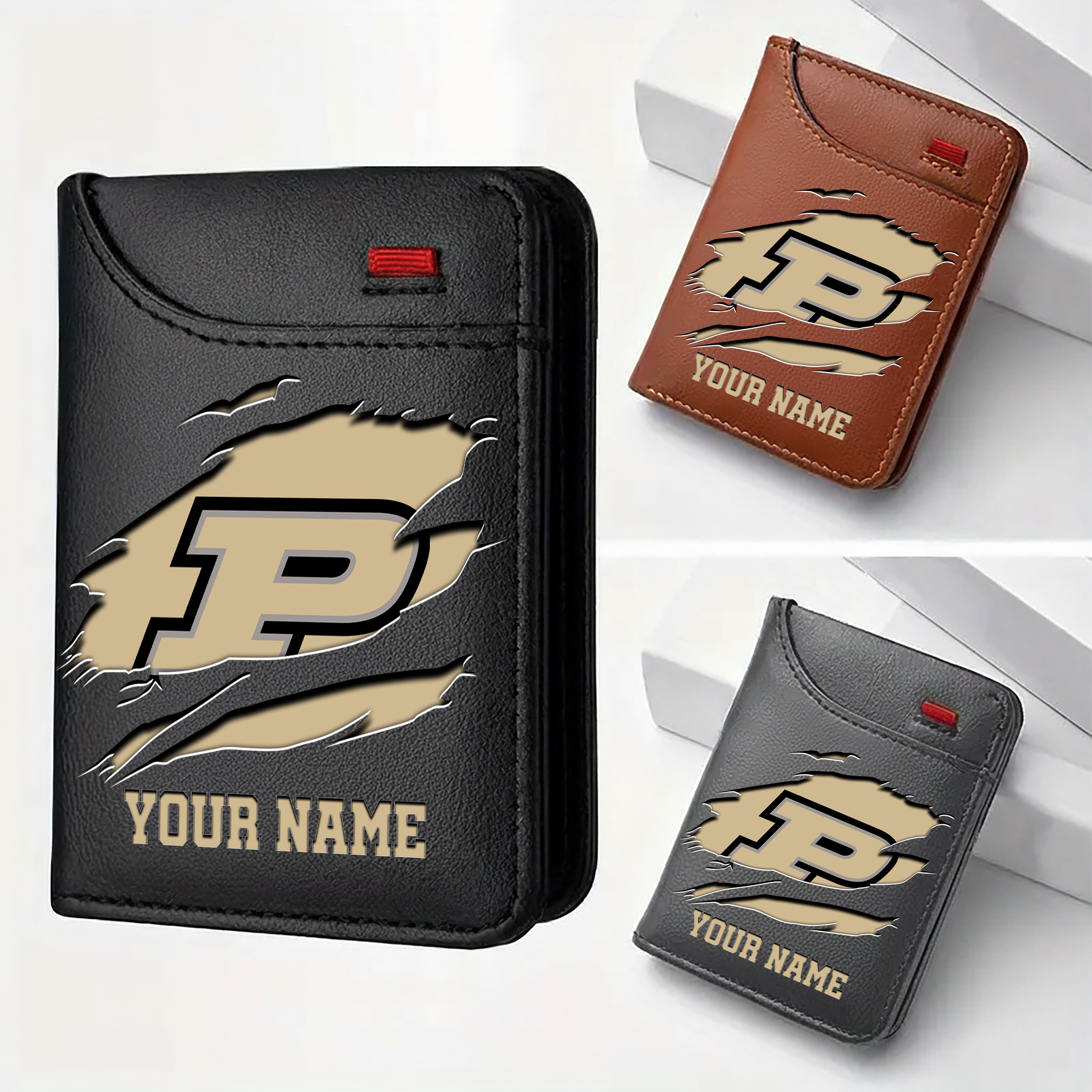 Purdue Boilermakers Men Wallet Custom Your Name, Football Team Men Wallet For Fans, Gifts For Football Lovers EHIVM-09253657A