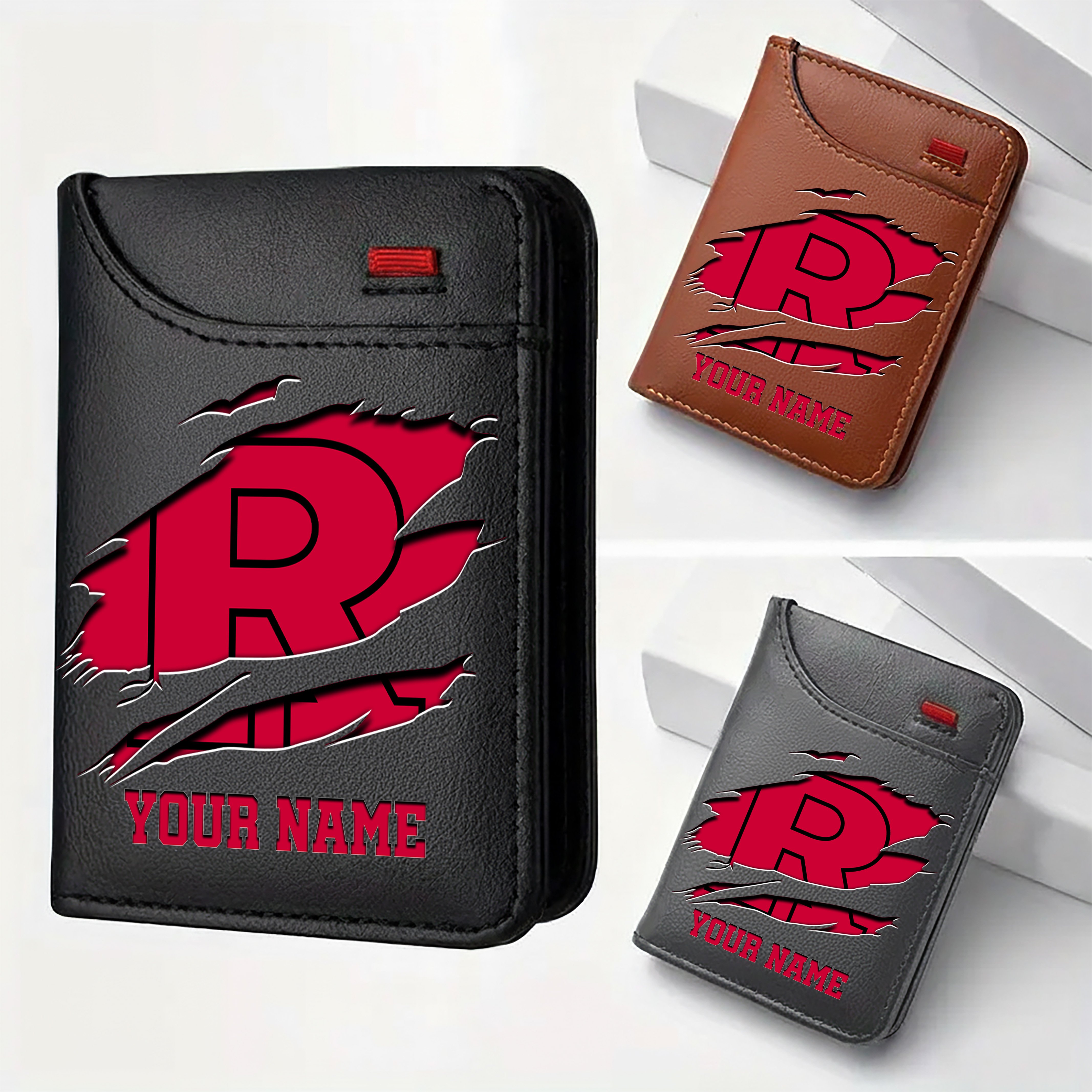 Rutgers Scarlet Knights Men Wallet Custom Your Name, Football Team Men Wallet For Fans, Gifts For Football Lovers EHIVM-09253657A