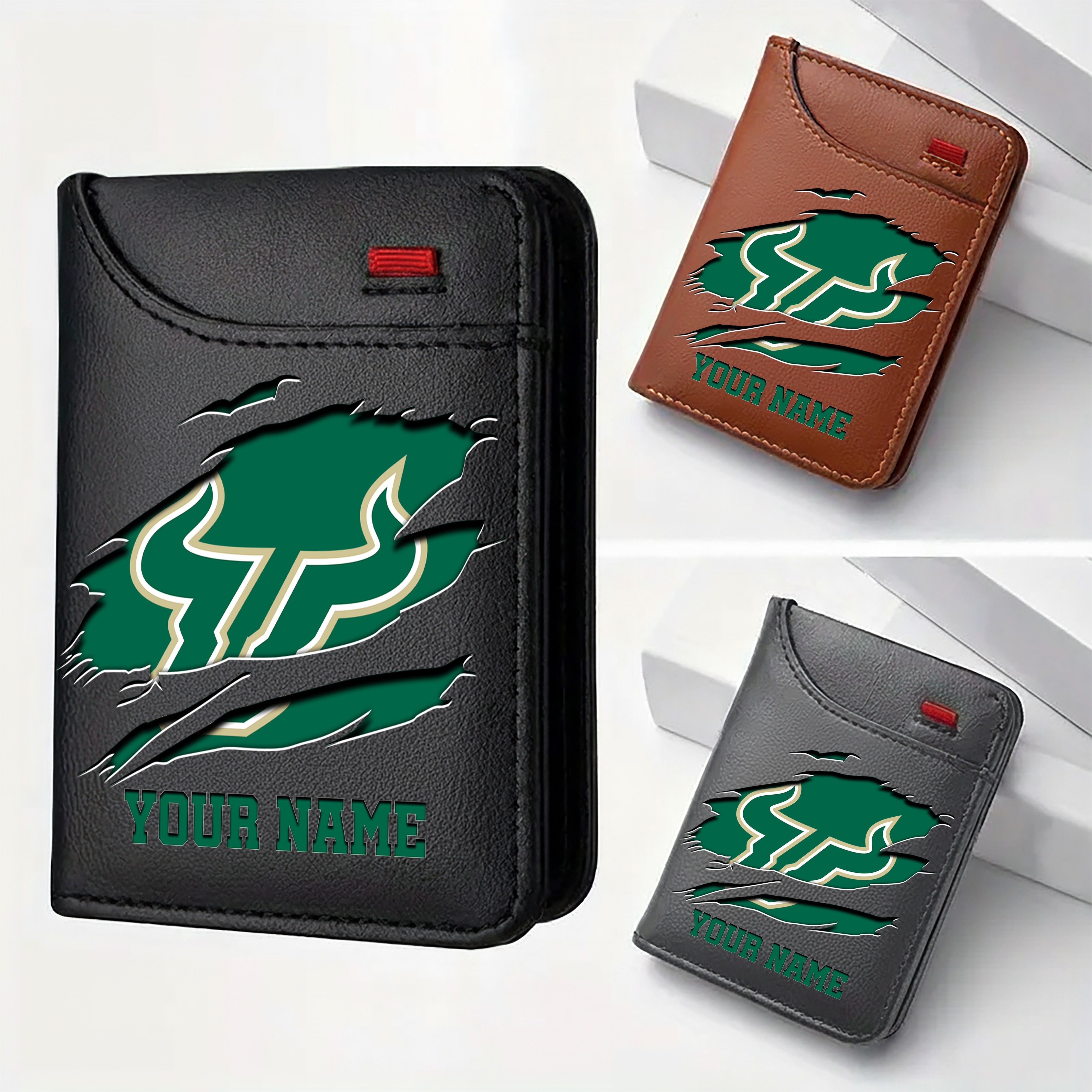 South Florida Bulls Men Wallet Custom Your Name, Football Team Men Wallet For Fans, Gifts For Football Lovers EHIVM-09253657A