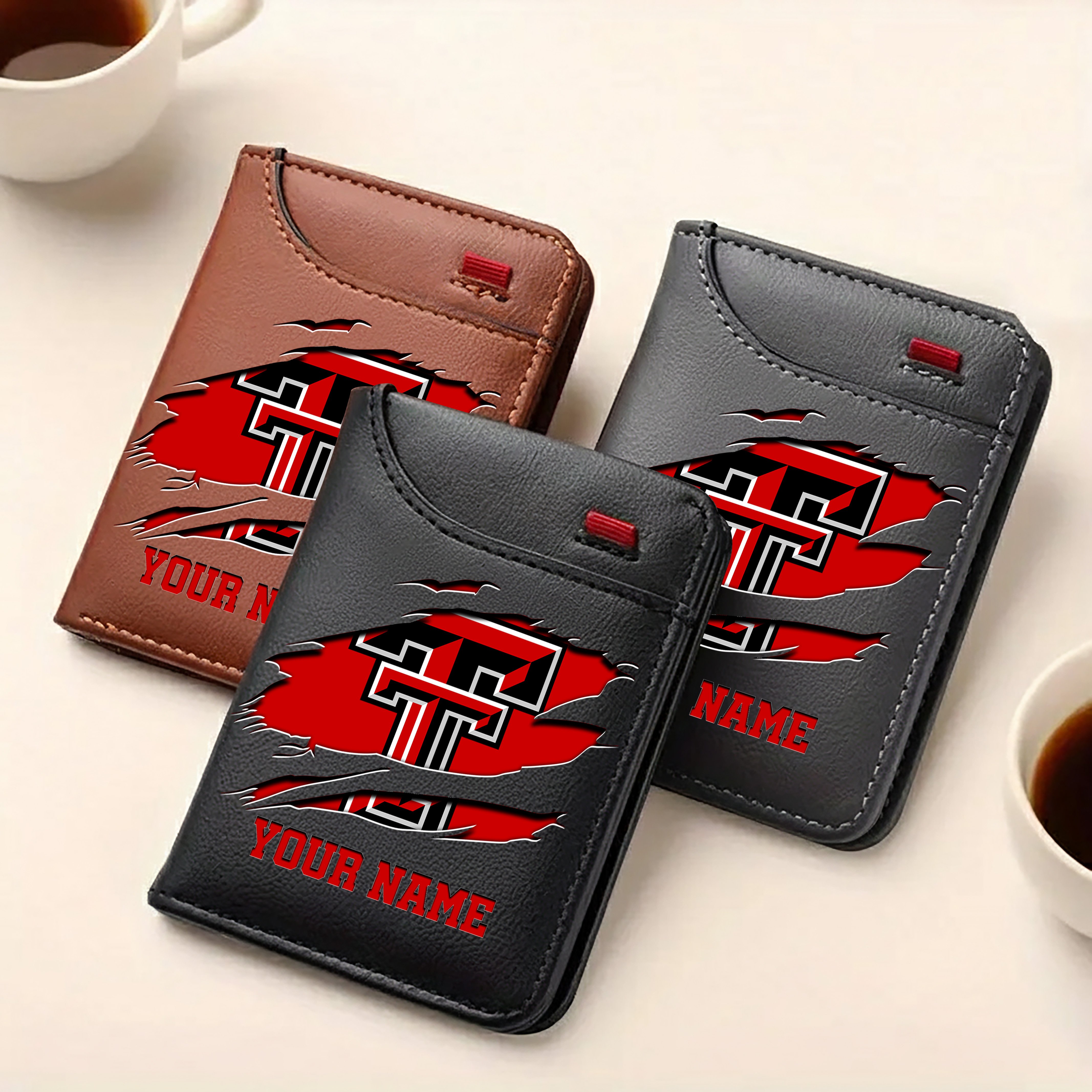 Alternative view of Texas Tech Red Raiders Men Wallet Custom Your Name, Football Team Men Wallet For Fans, Gifts For Football Lovers EHIVM-09253657A