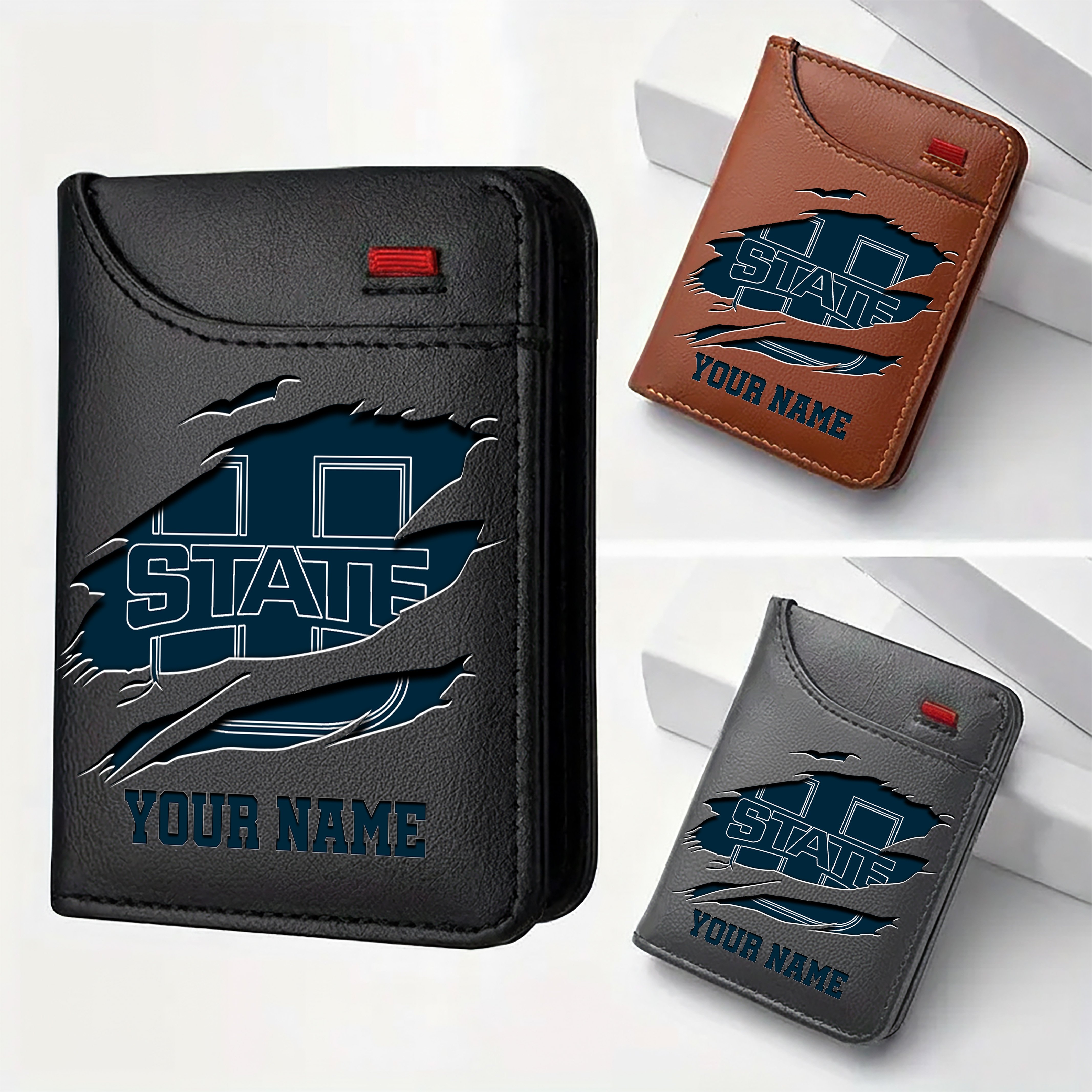 Utah State Aggies Men Wallet Custom Your Name, Football Team Men Wallet For Fans, Gifts For Football Lovers EHIVM-09253657A