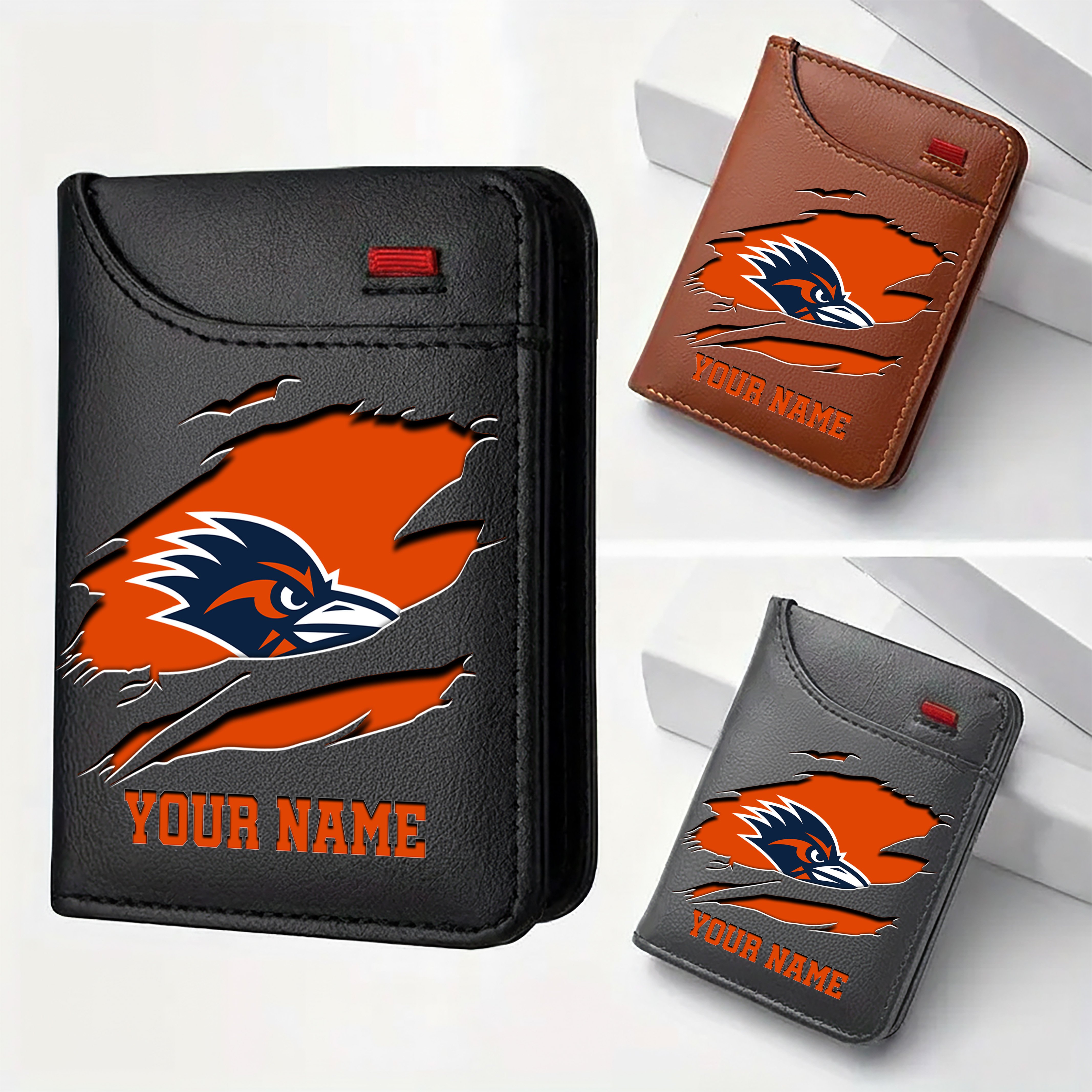 UTSA Roadrunners Men Wallet Custom Your Name, Football Team Men Wallet For Fans, Gifts For Football Lovers EHIVM-09253657A