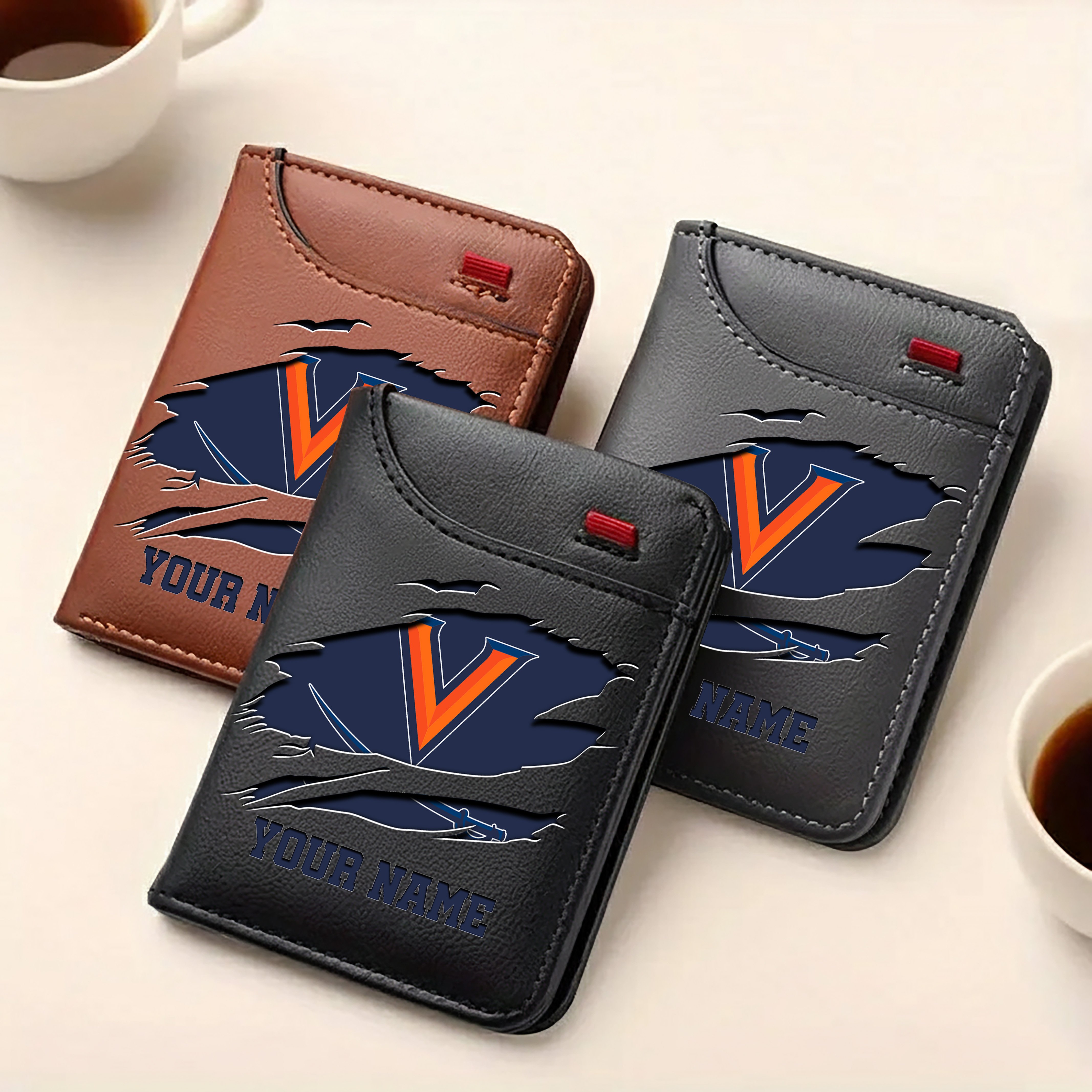 Alternative view of Virginia Cavaliers Men Wallet Custom Your Name, Football Team Men Wallet For Fans, Gifts For Football Lovers EHIVM-09253657A
