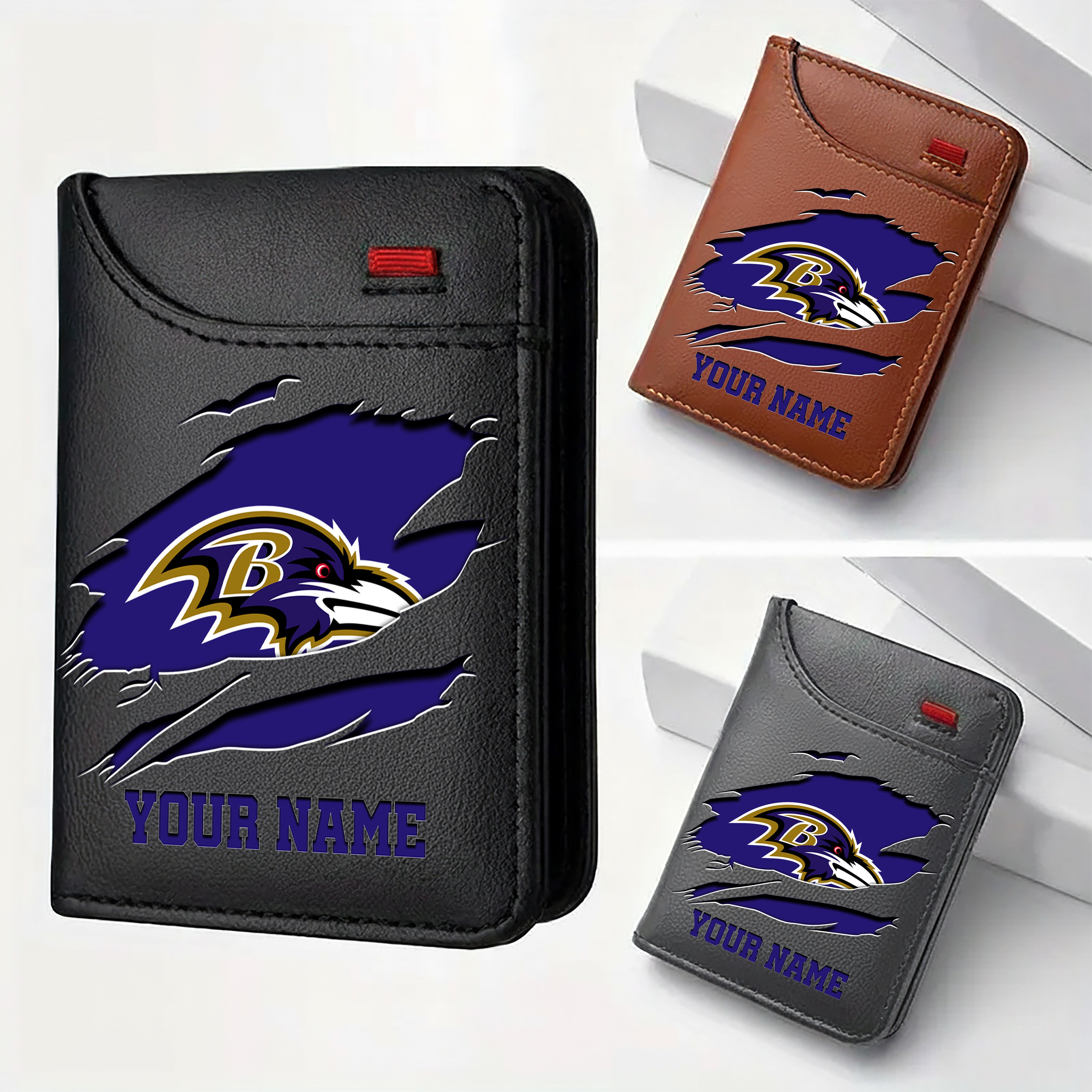 Baltimore Ravens Men Wallet Custom Your Name, Football Team Men Wallet For Fans, Gifts For Football Lovers EHIVM-11194522N
