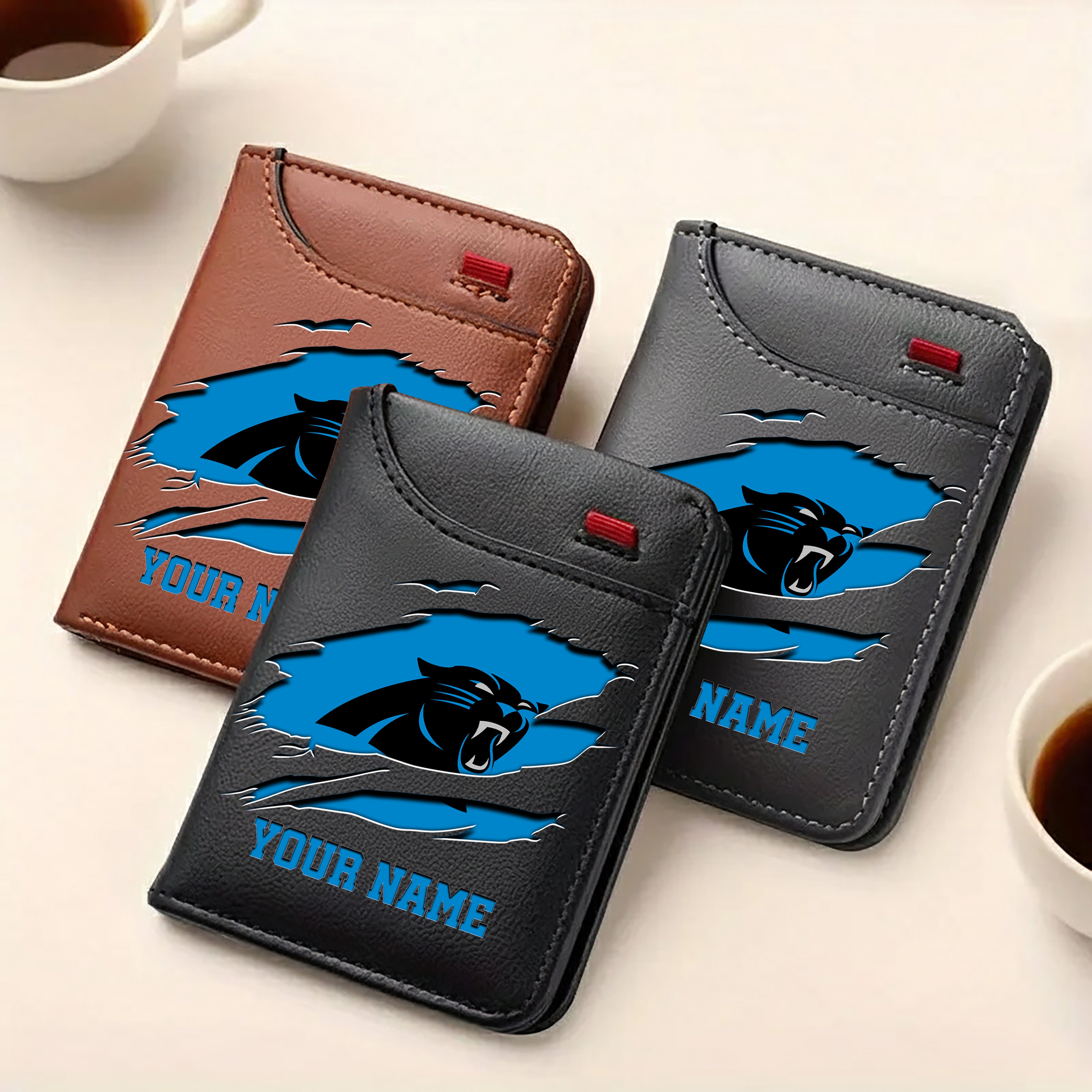 Alternative view of Carolina Panthers Men Wallet Custom Your Name, Football Team Men Wallet For Fans, Gifts For Football Lovers EHIVM-11194522N