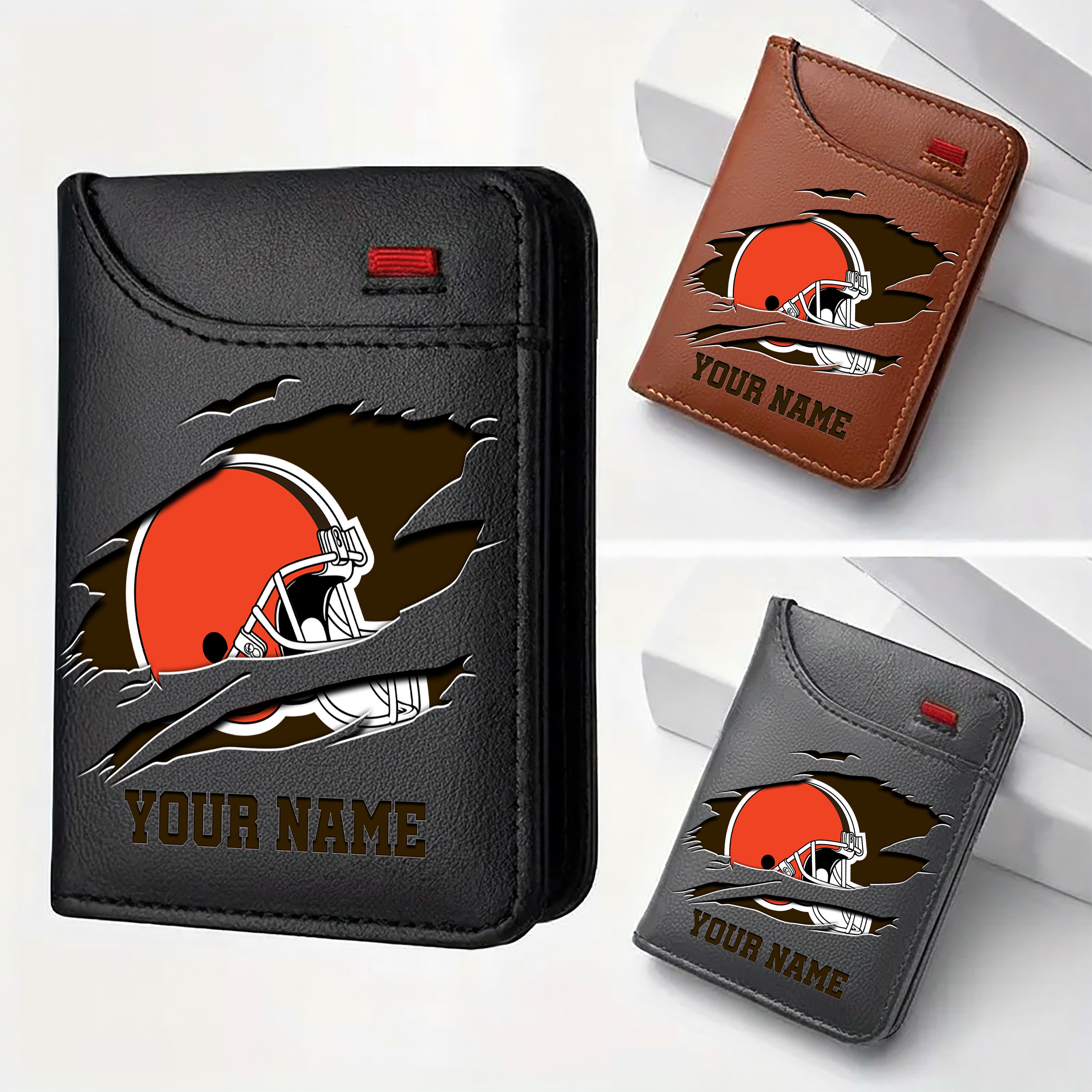 Cleveland Browns Men Wallet Custom Your Name, Football Team Men Wallet For Fans, Gifts For Football Lovers EHIVM-11194522N