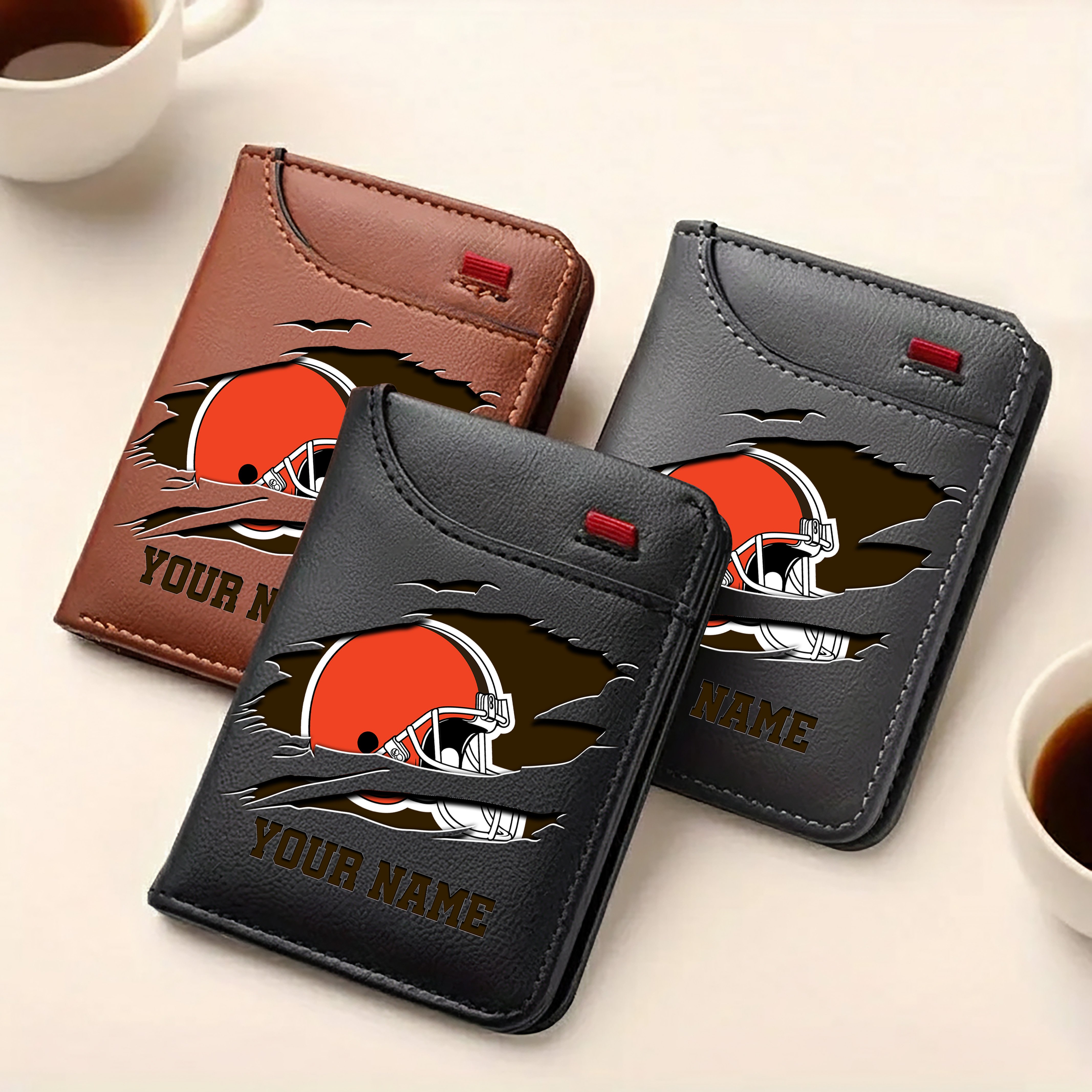 Alternative view of Cleveland Browns Men Wallet Custom Your Name, Football Team Men Wallet For Fans, Gifts For Football Lovers EHIVM-11194522N