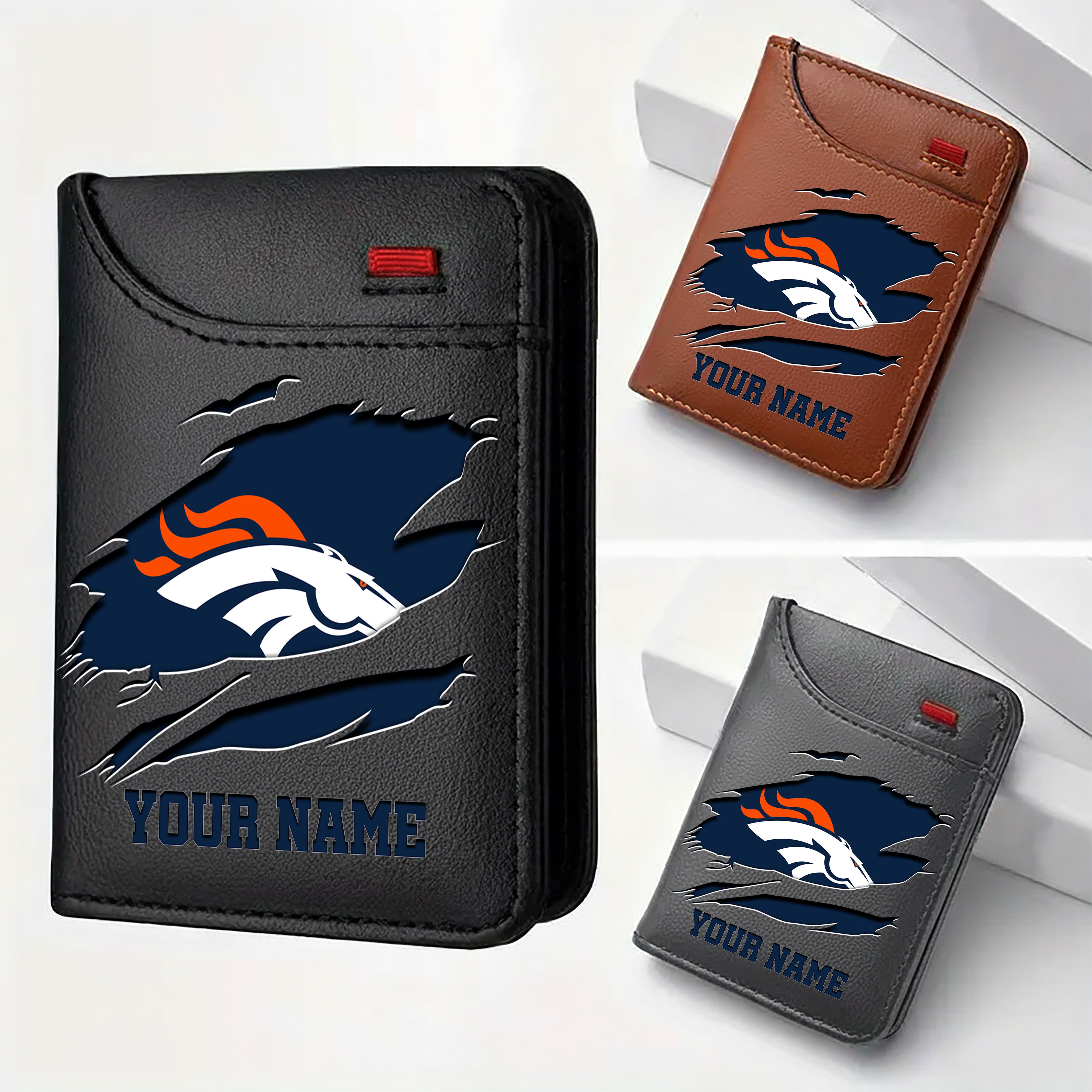Denver Broncos Men Wallet Custom Your Name, Football Team Men Wallet For Fans, Gifts For Football Lovers EHIVM-11194522N