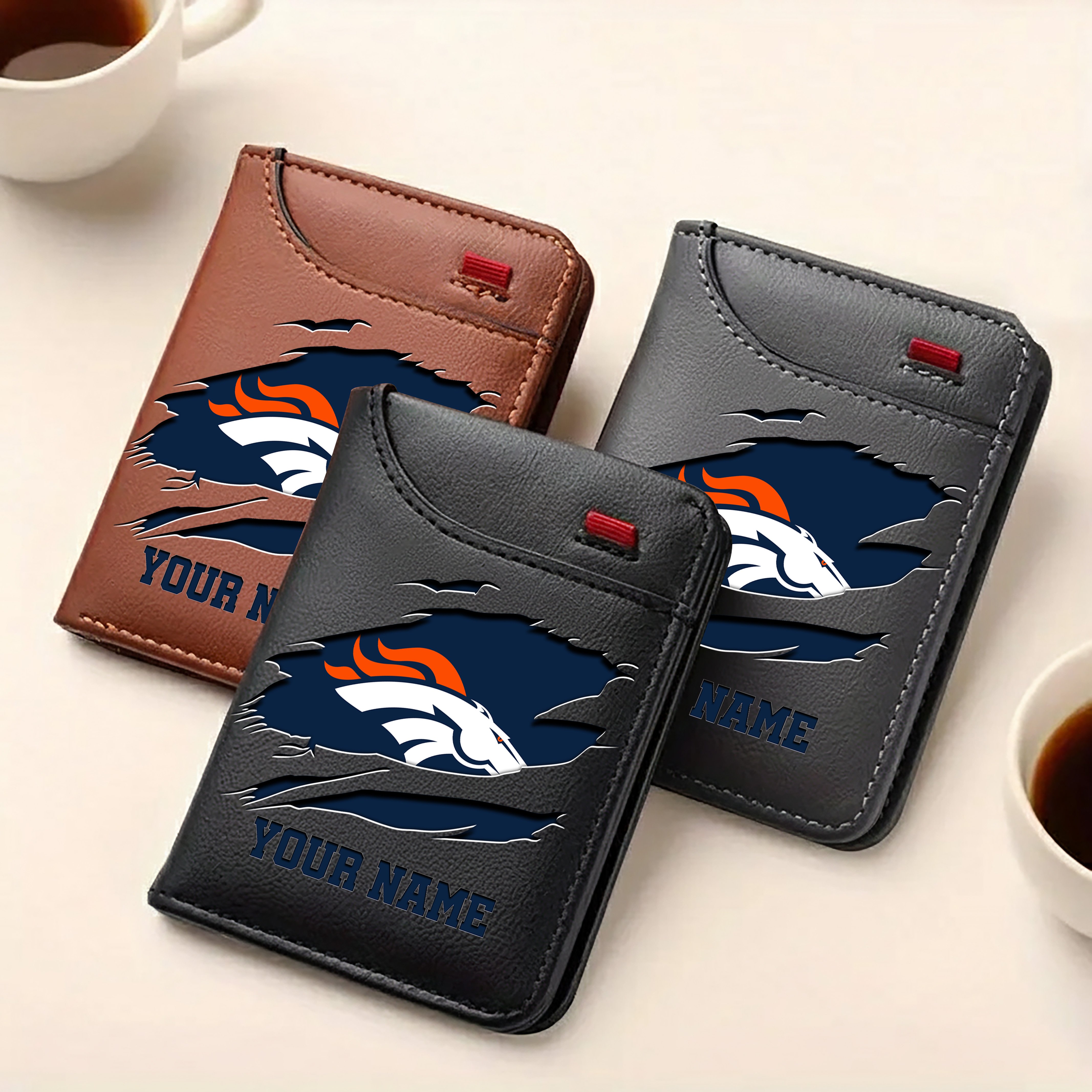 Alternative view of Denver Broncos Men Wallet Custom Your Name, Football Team Men Wallet For Fans, Gifts For Football Lovers EHIVM-11194522N