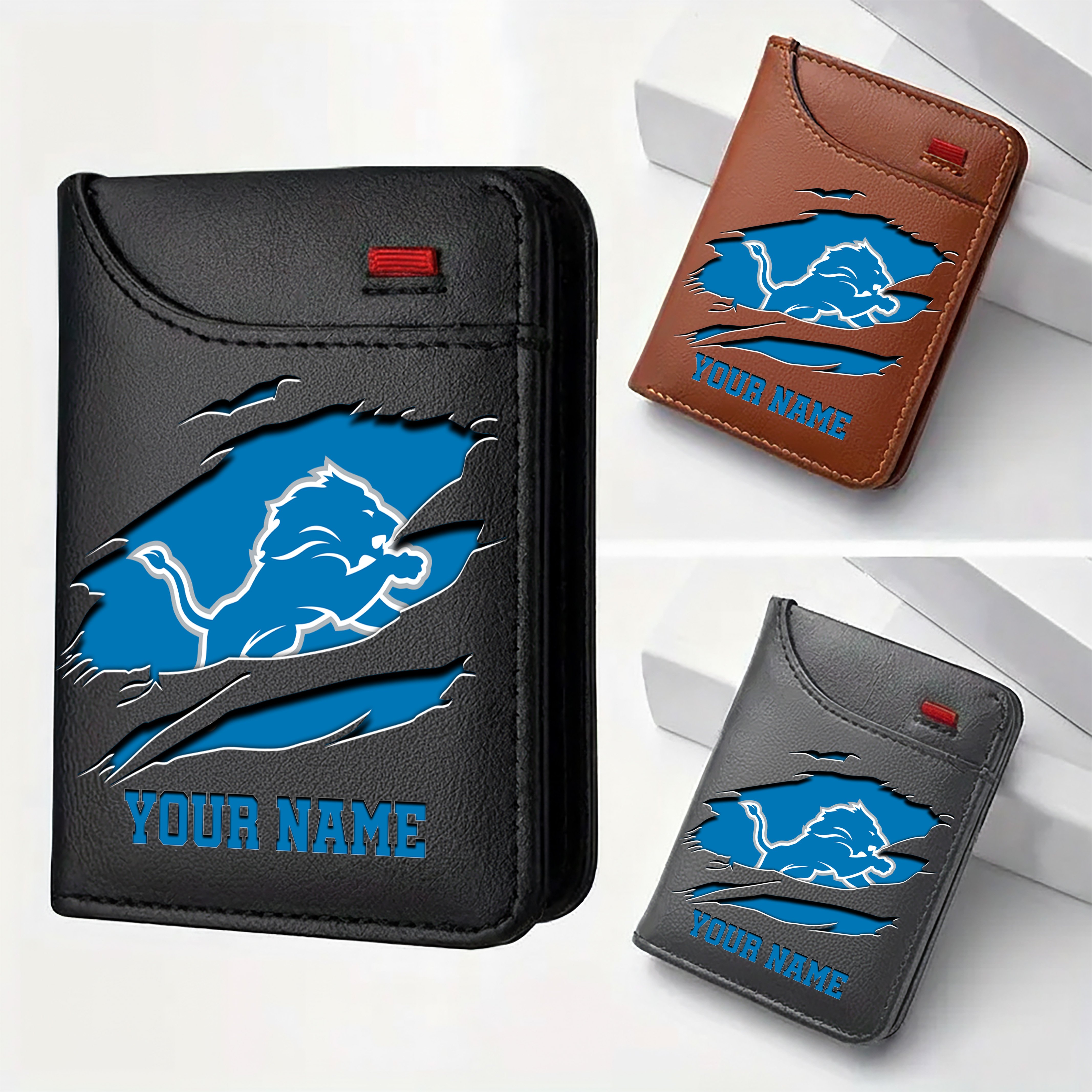 Detroit Lions Men Wallet Custom Your Name, Football Team Men Wallet For Fans, Gifts For Football Lovers EHIVM-11194522N