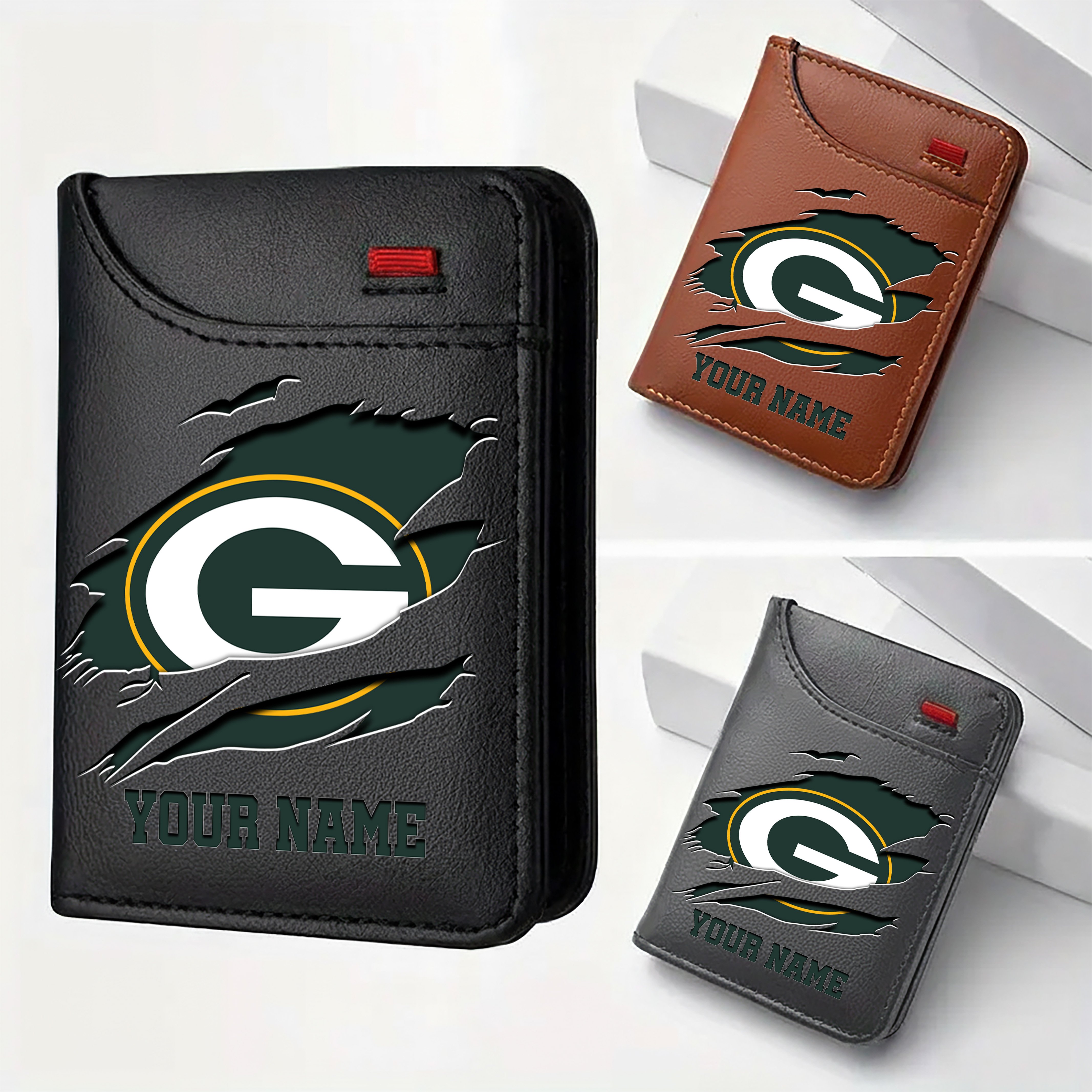 Green Bay Packers Men Wallet Custom Your Name, Football Team Men Wallet For Fans, Gifts For Football Lovers EHIVM-11194522N