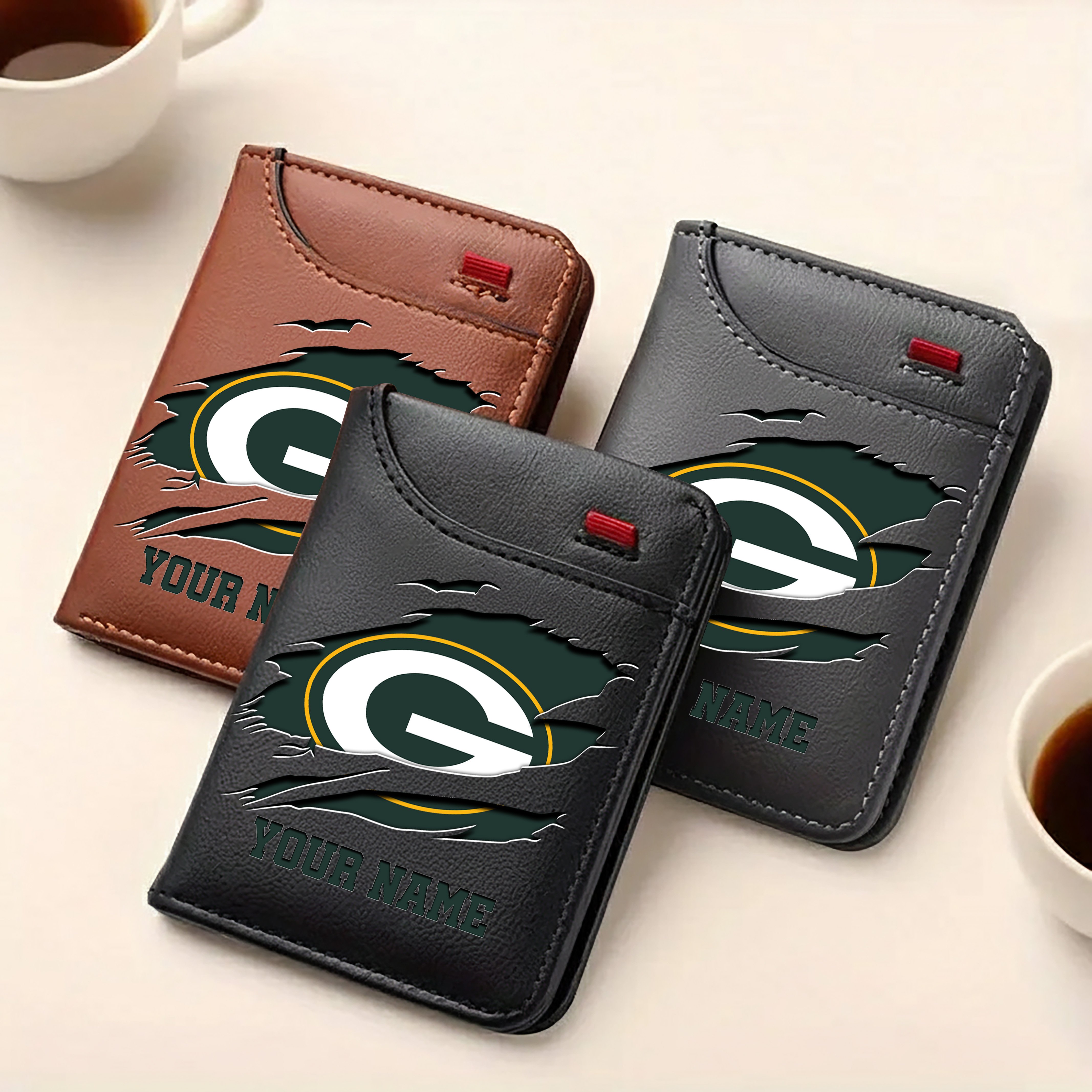 Alternative view of Green Bay Packers Men Wallet Custom Your Name, Football Team Men Wallet For Fans, Gifts For Football Lovers EHIVM-11194522N