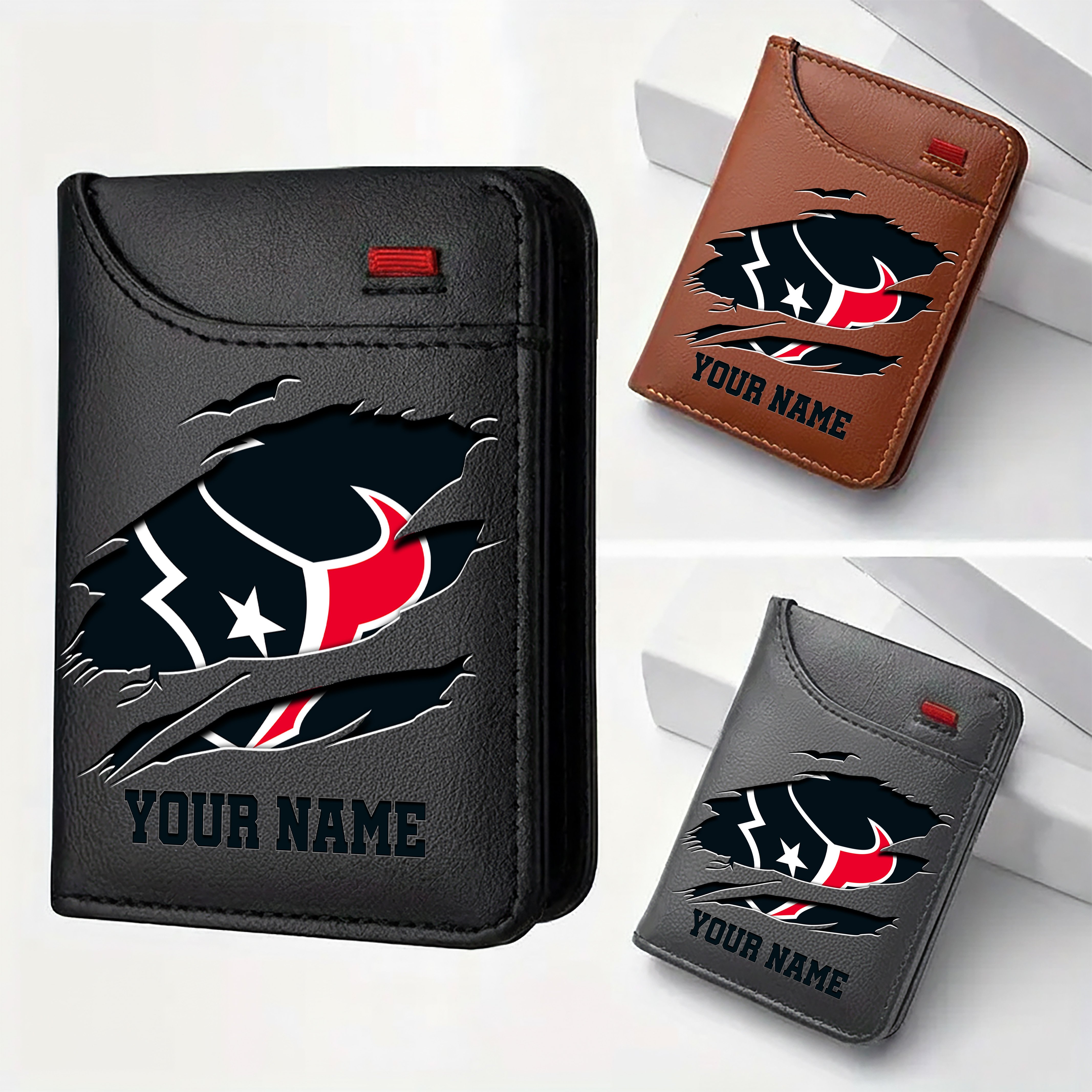 Houston Texans Men Wallet Custom Your Name, Football Team Men Wallet For Fans, Gifts For Football Lovers EHIVM-11194522N