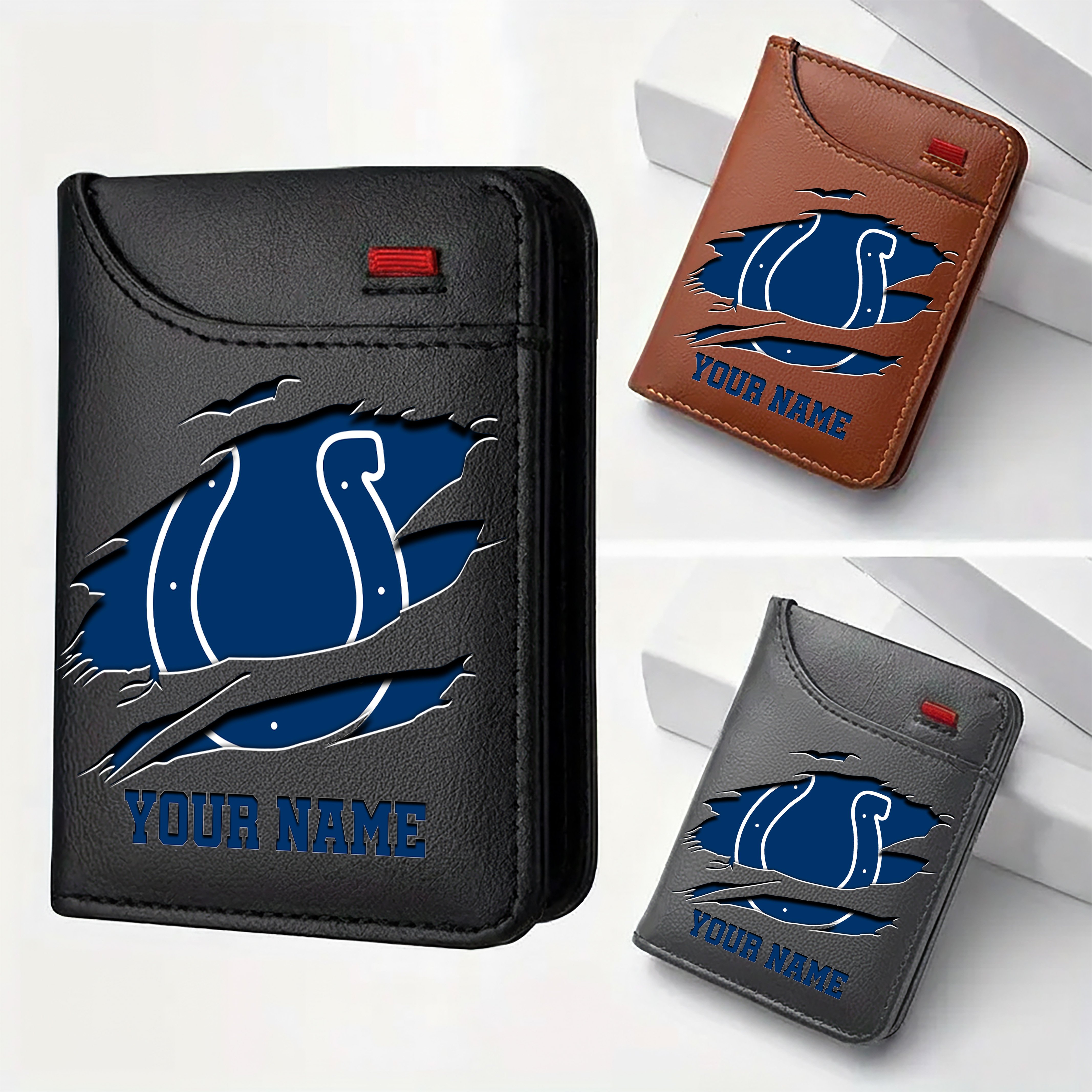 Indianapolis Colts Men Wallet Custom Your Name, Football Team Men Wallet For Fans, Gifts For Football Lovers EHIVM-11194522N