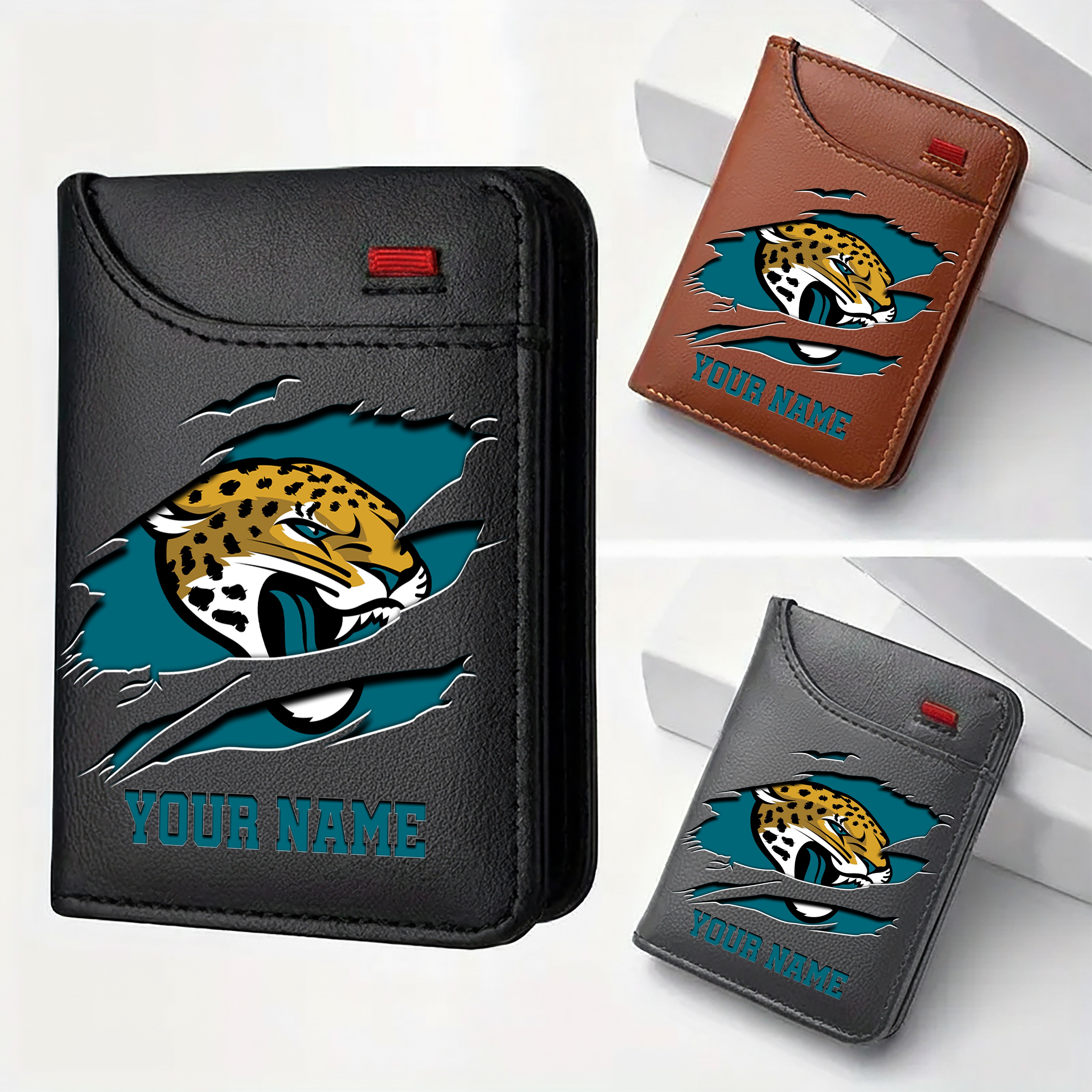 Jacksonville Jaguars Men Wallet Custom Your Name, Football Team Men Wallet For Fans, Gifts For Football Lovers EHIVM-11194522N