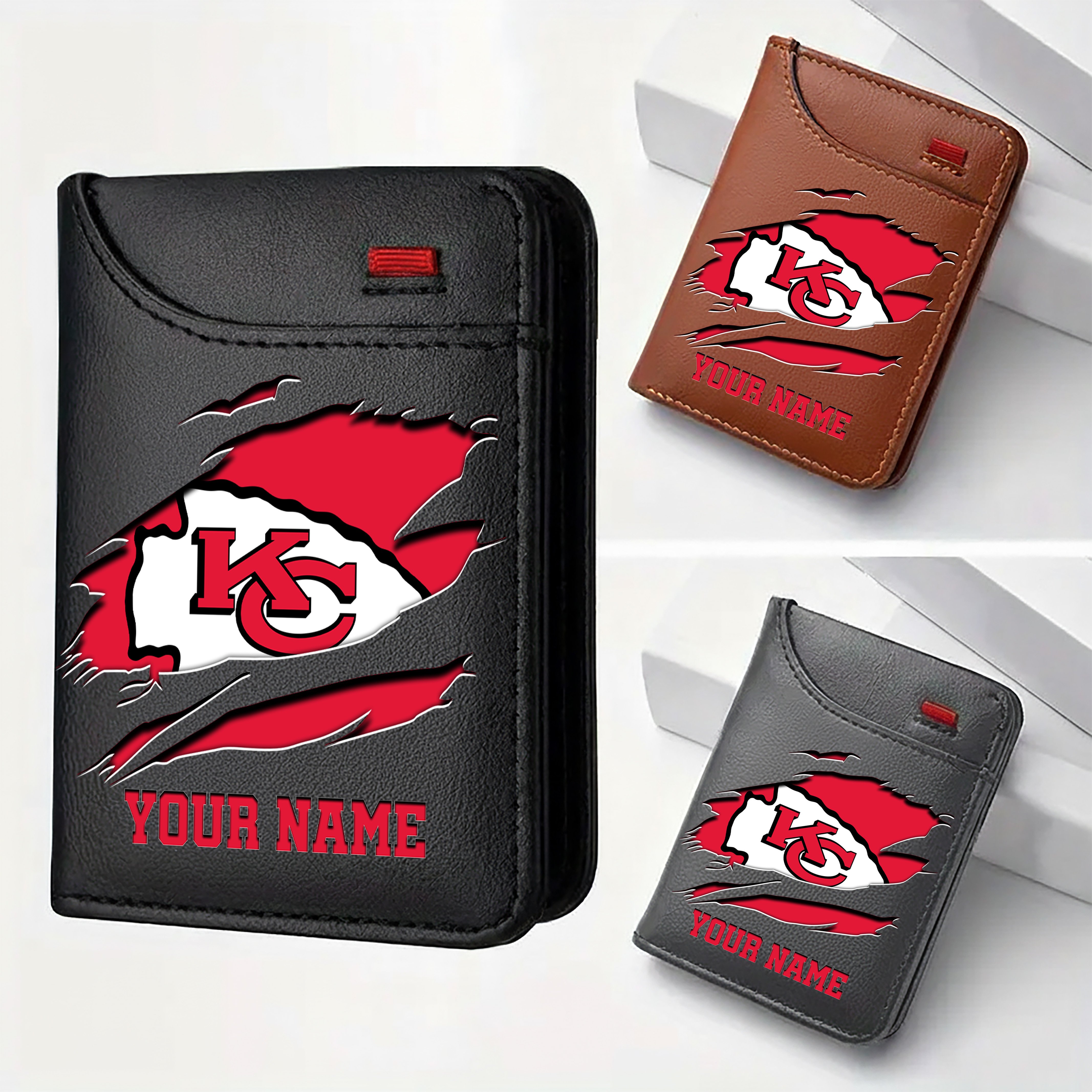 Kansas City Chiefs Men Wallet Custom Your Name, Football Team Men Wallet For Fans, Gifts For Football Lovers EHIVM-11194522N
