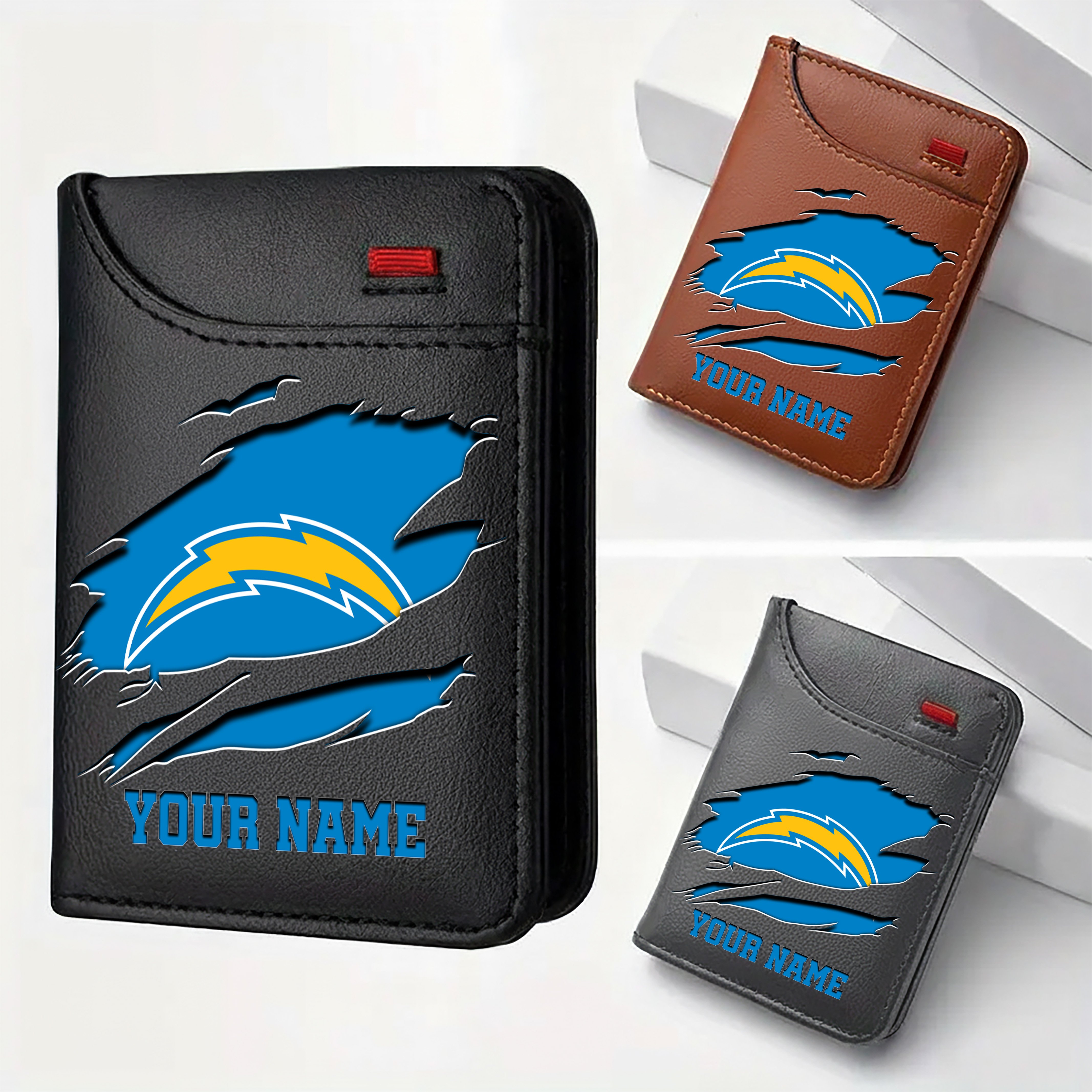 Los Angeles Chargers Men Wallet Custom Your Name, Football Team Men Wallet For Fans, Gifts For Football Lovers EHIVM-11194522N