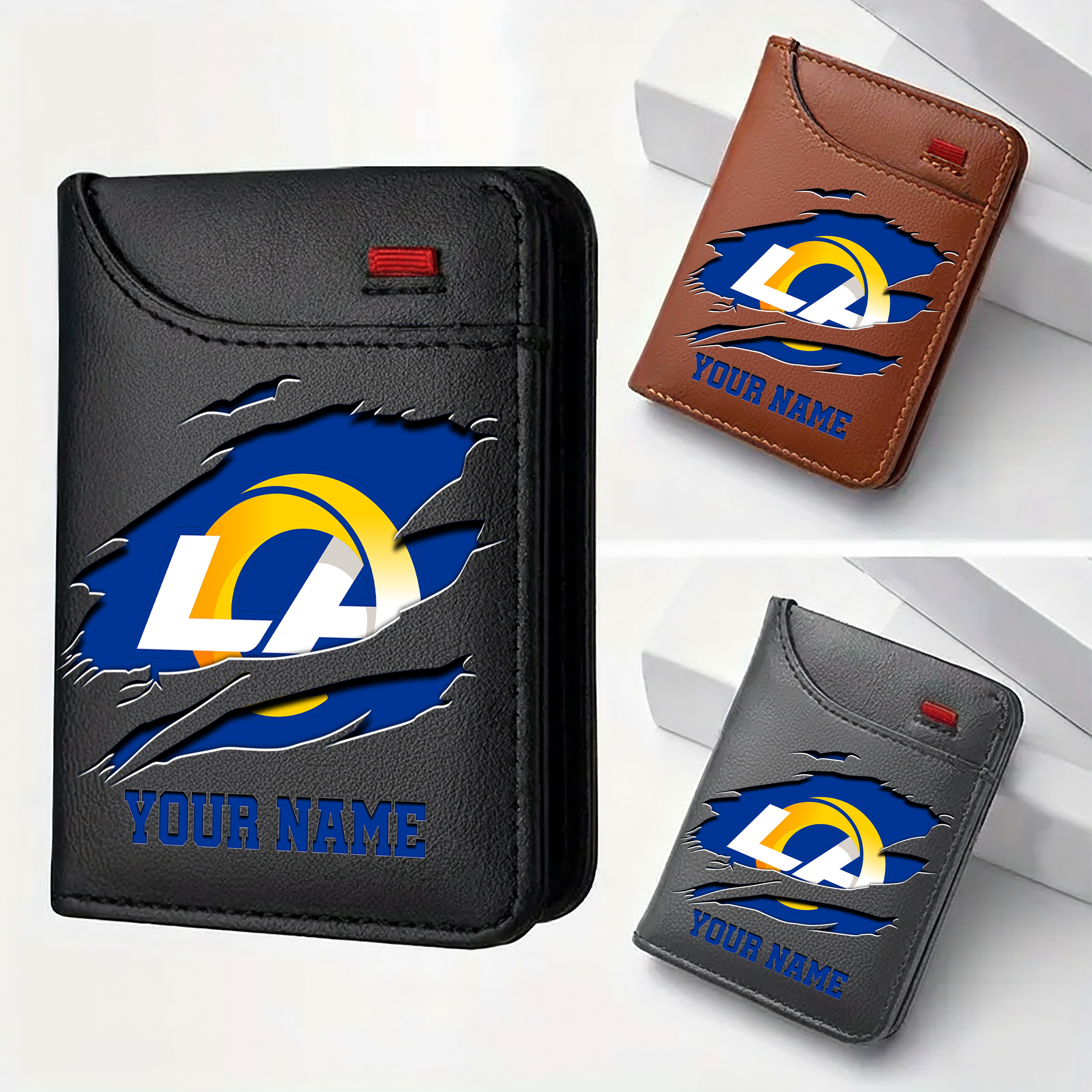 Los Angeles Rams Men Wallet Custom Your Name, Football Team Men Wallet For Fans, Gifts For Football Lovers EHIVM-11194522N