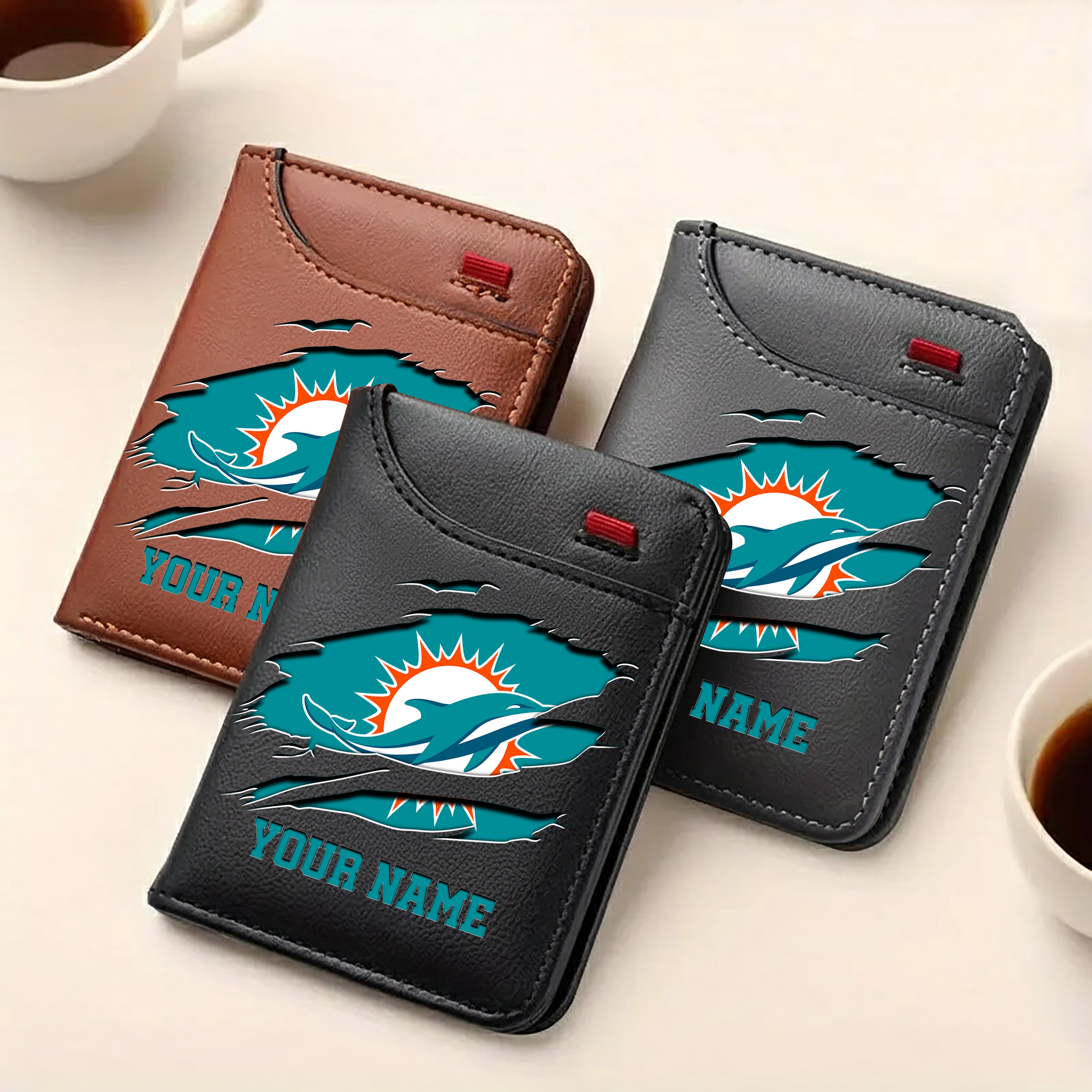 Alternative view of Miami Dolphins Men Wallet Custom Your Name, Football Team Men Wallet For Fans, Gifts For Football Lovers EHIVM-11194522N