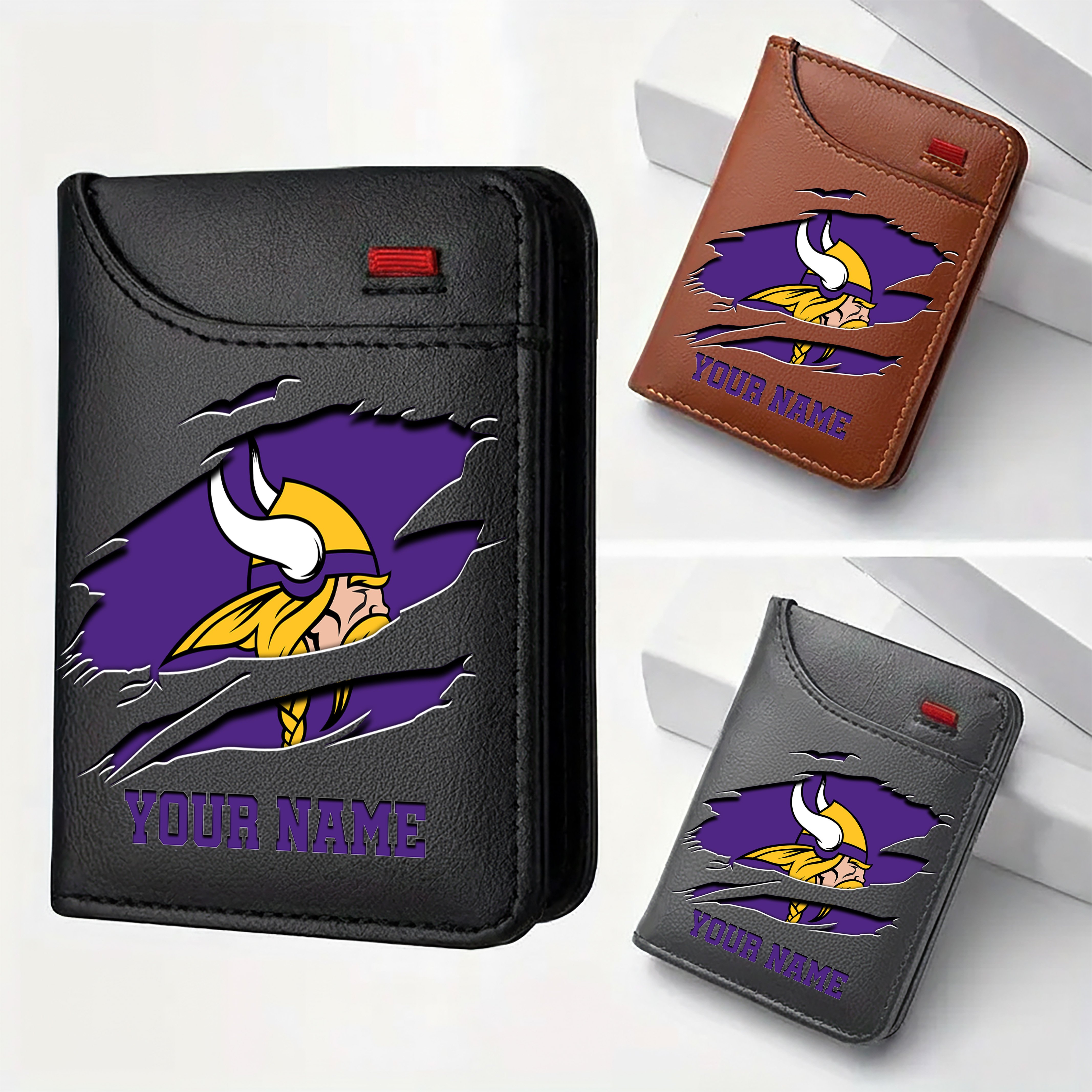 Minnesota Vikings Men Wallet Custom Your Name, Football Team Men Wallet For Fans, Gifts For Football Lovers EHIVM-11194522N
