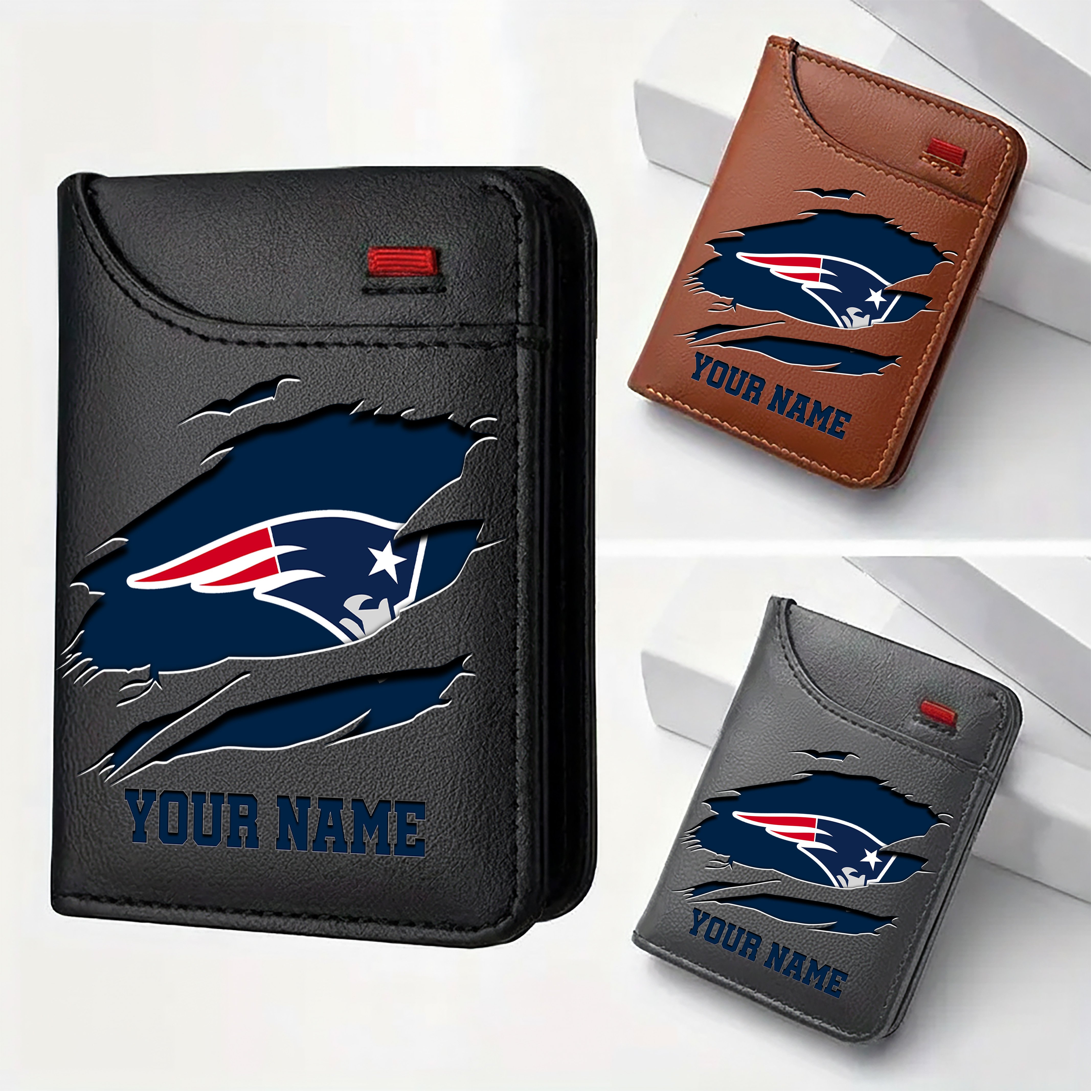 New England Patriots Men Wallet Custom Your Name, Football Team Men Wallet For Fans, Gifts For Football Lovers EHIVM-11194522N