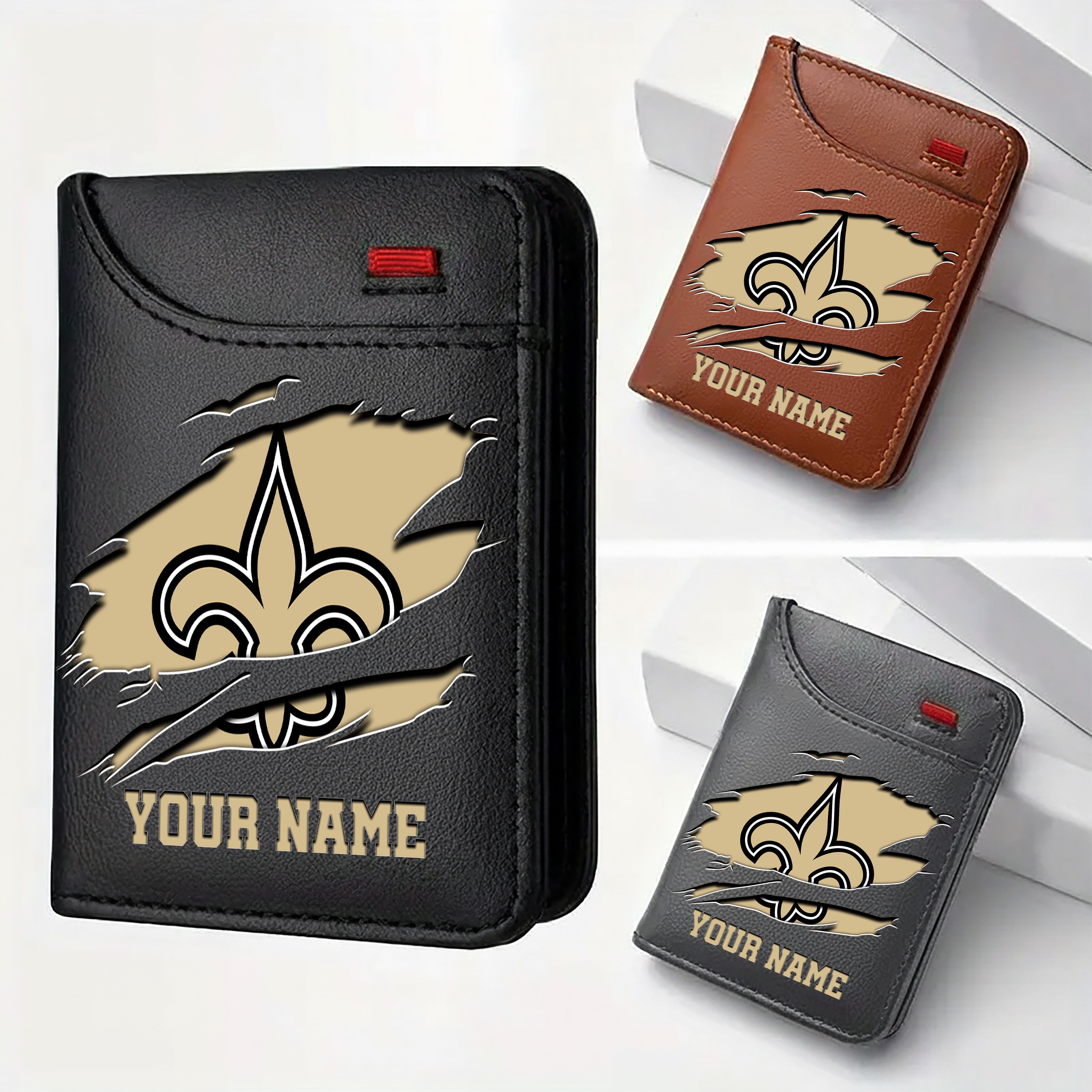 New Orleans Saints Men Wallet Custom Your Name, Football Team Men Wallet For Fans, Gifts For Football Lovers EHIVM-11194522N