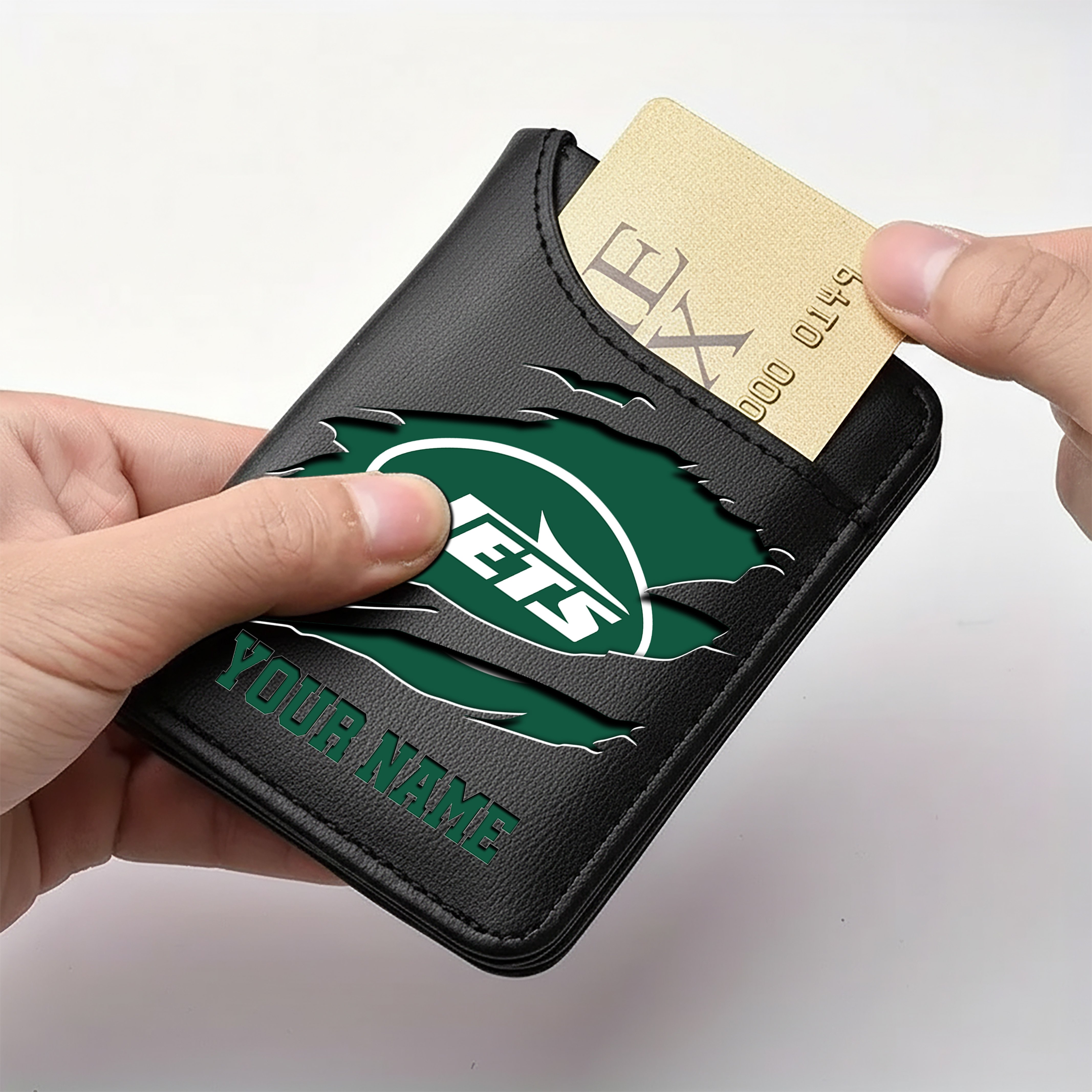 New York Jets Men Wallet Custom Your Name, Football Team Men Wallet For Fans, Gifts For Football Lovers EHIVM-11194522N - Image 3