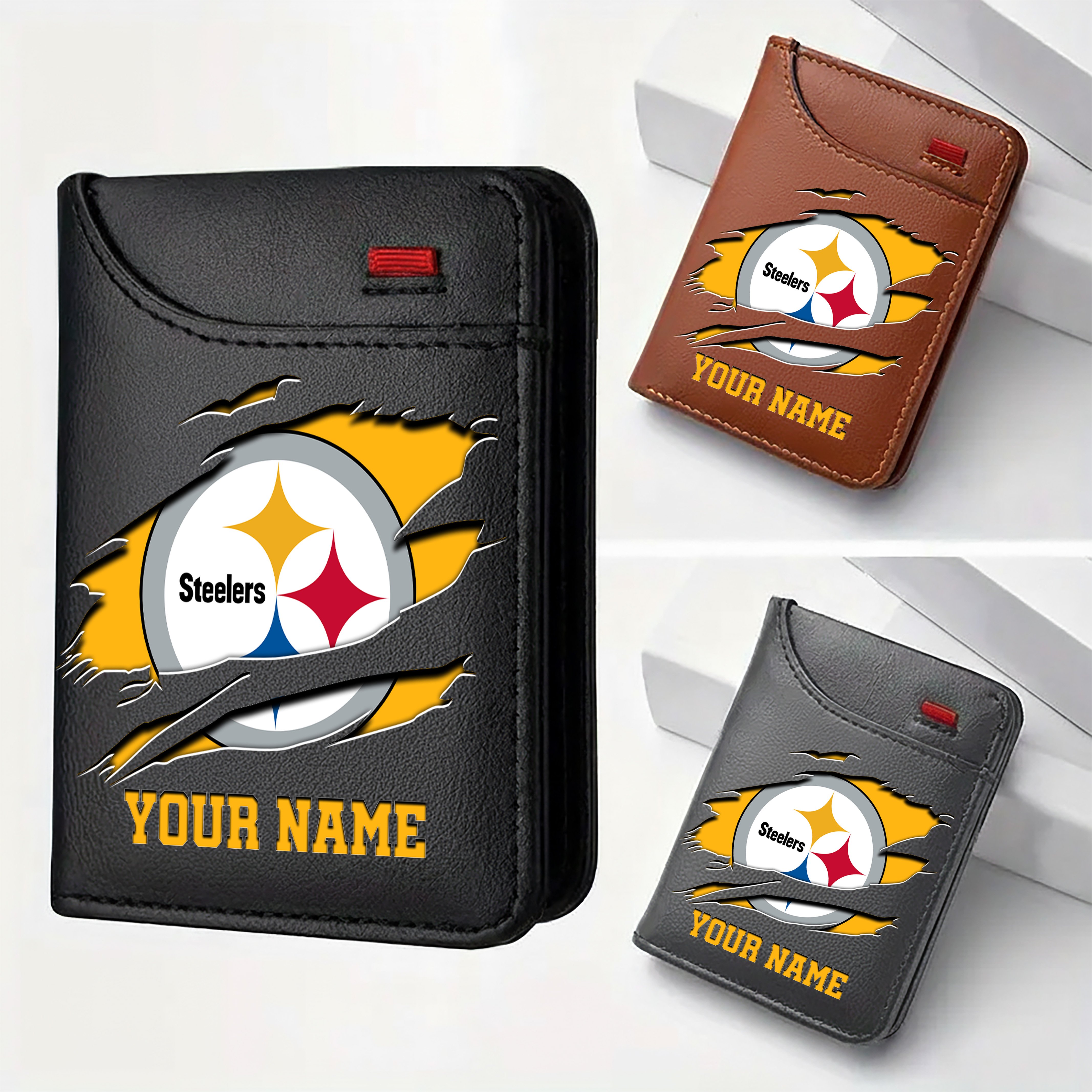 Pittsburgh Steelers Men Wallet Custom Your Name, Football Team Men Wallet For Fans, Gifts For Football Lovers EHIVM-11194522N