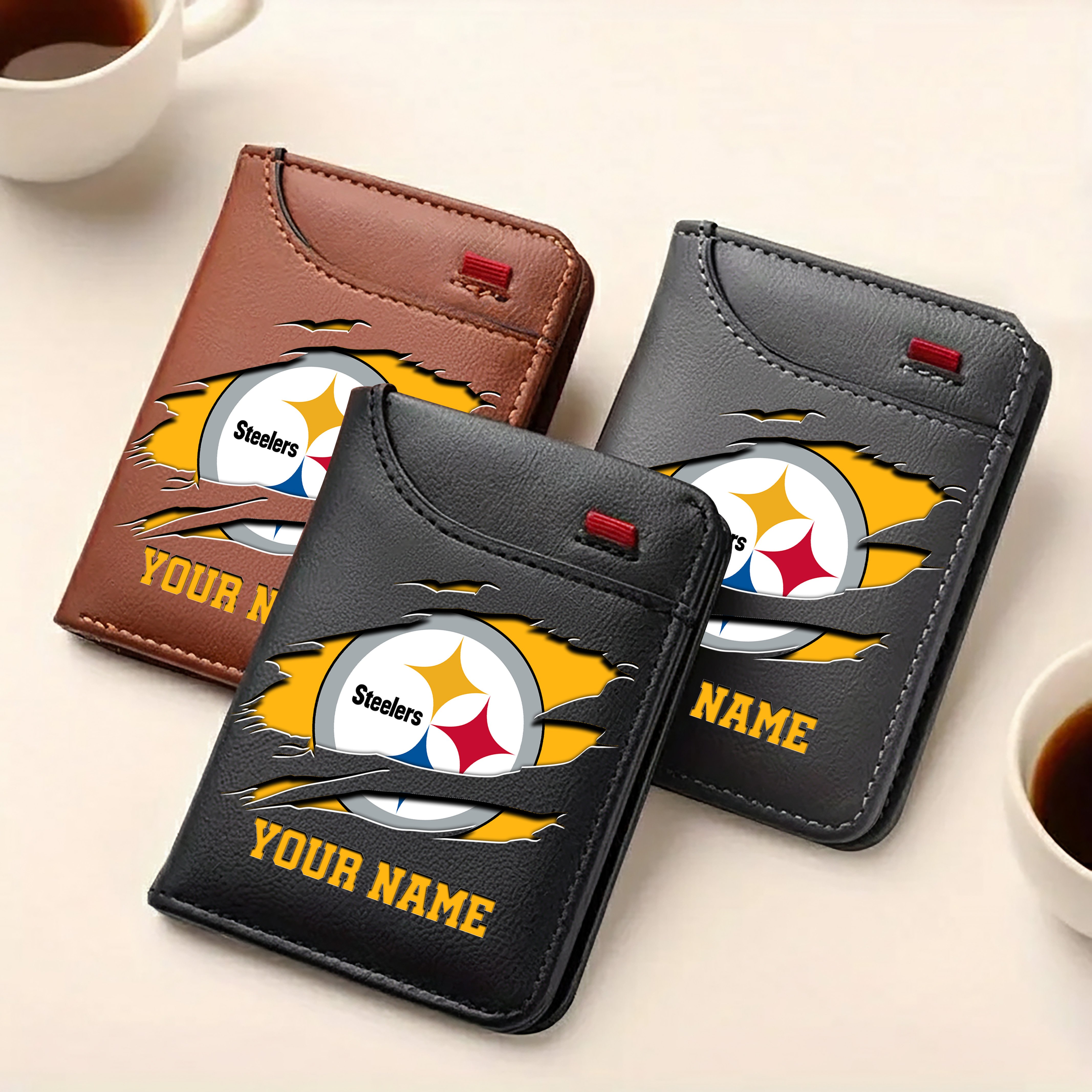 Alternative view of Pittsburgh Steelers Men Wallet Custom Your Name, Football Team Men Wallet For Fans, Gifts For Football Lovers EHIVM-11194522N